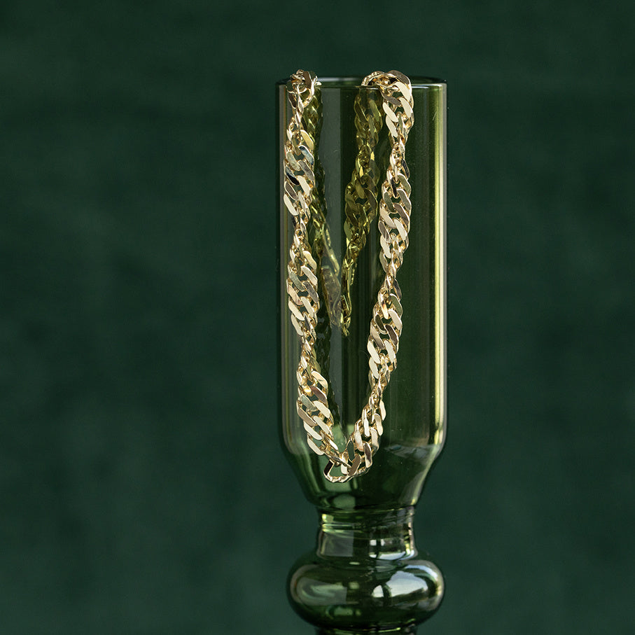 Gouden vintage singapore armband 14 krt