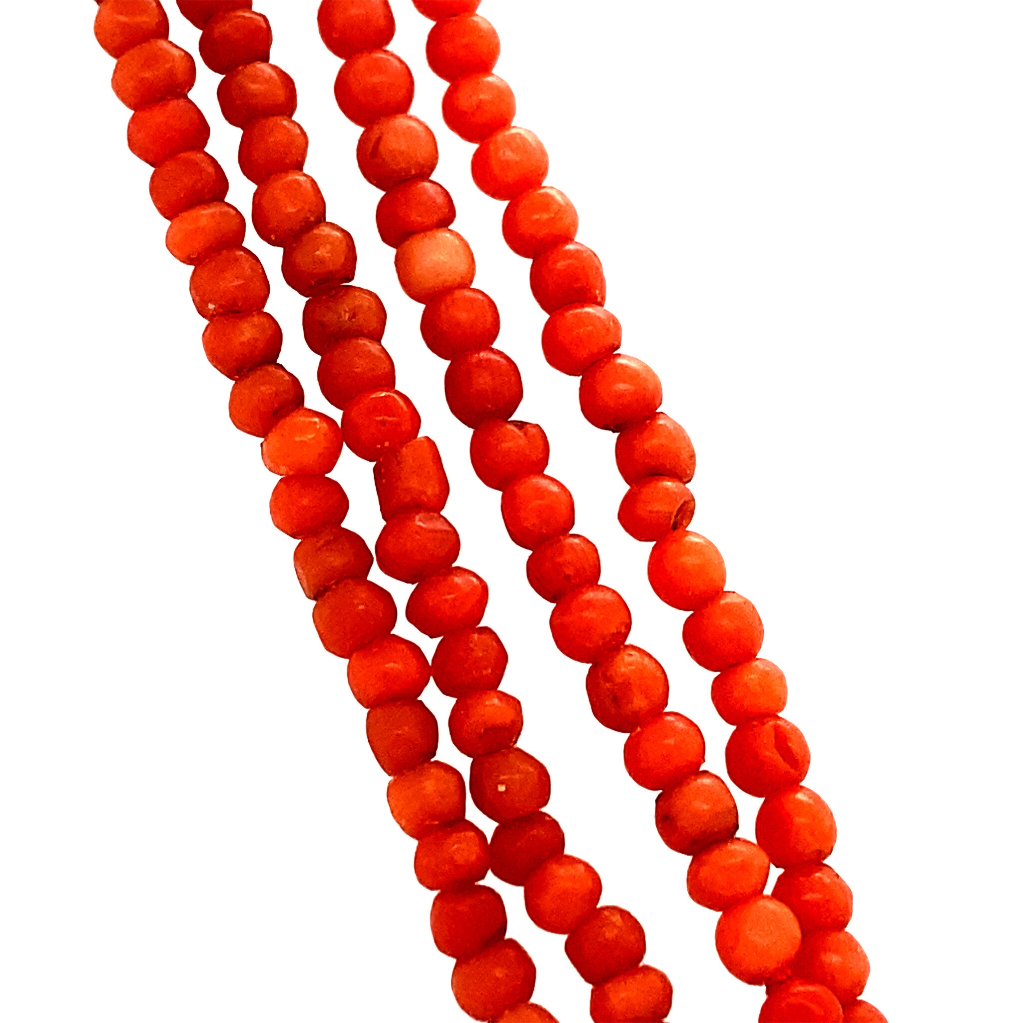 Blood coral necklace with 14-carat gold clasp