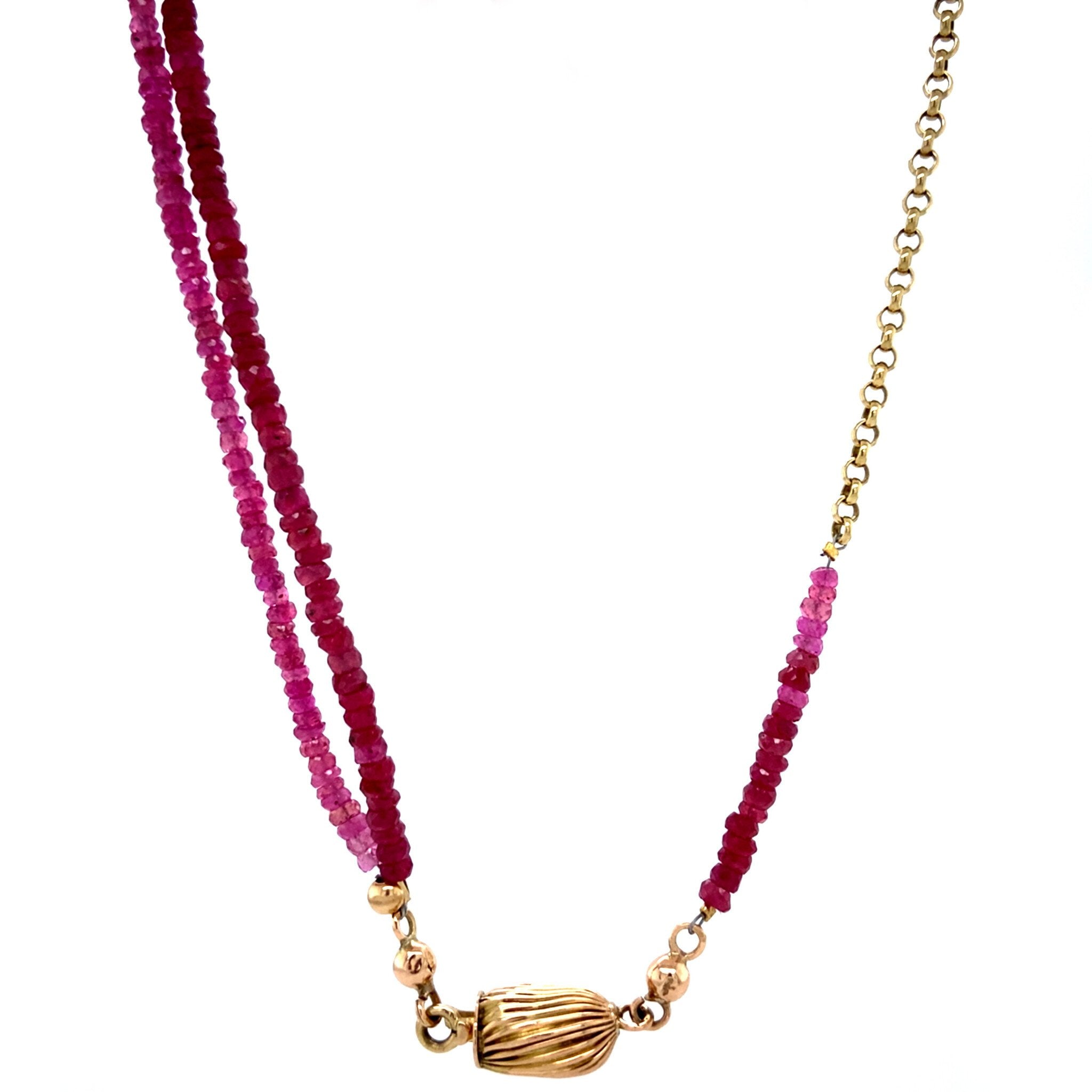 Gold necklace with ruby 14 krt