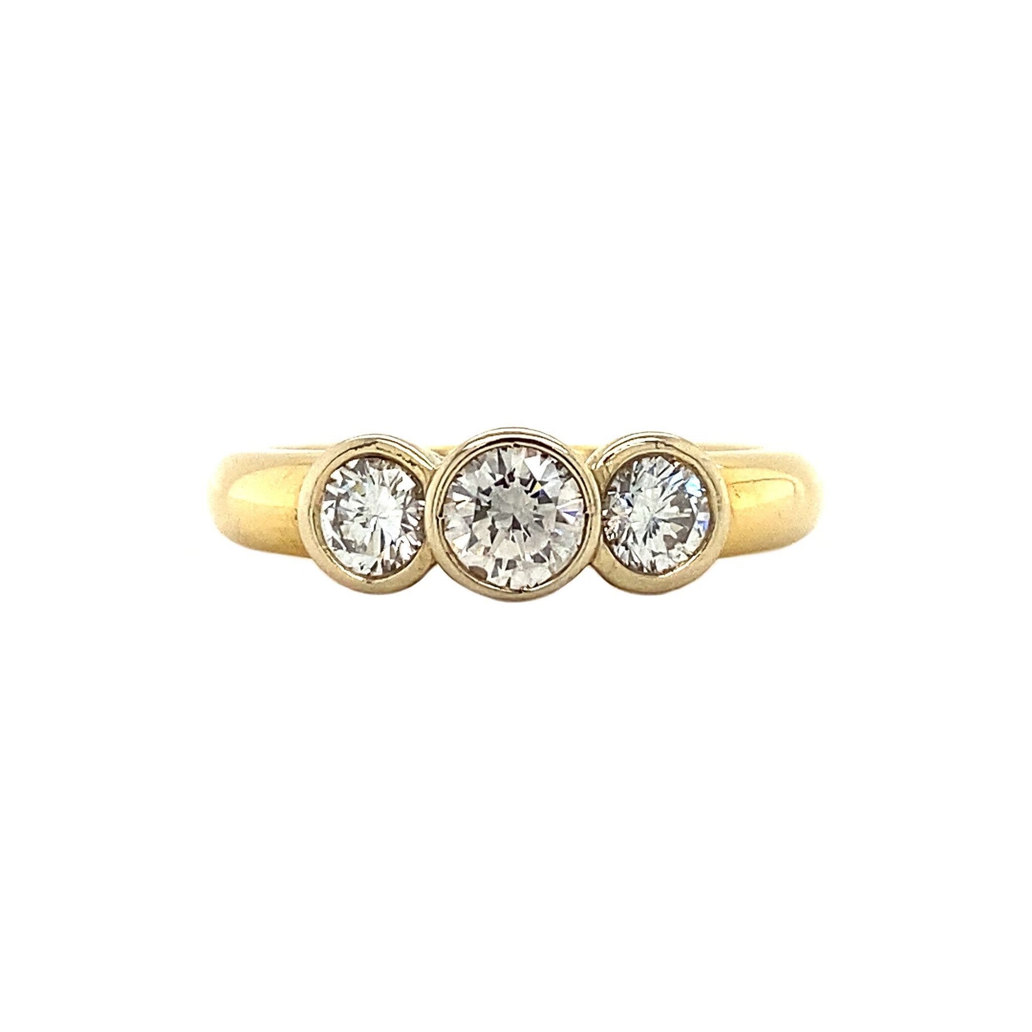 Gouden ring met diamant 18 krt