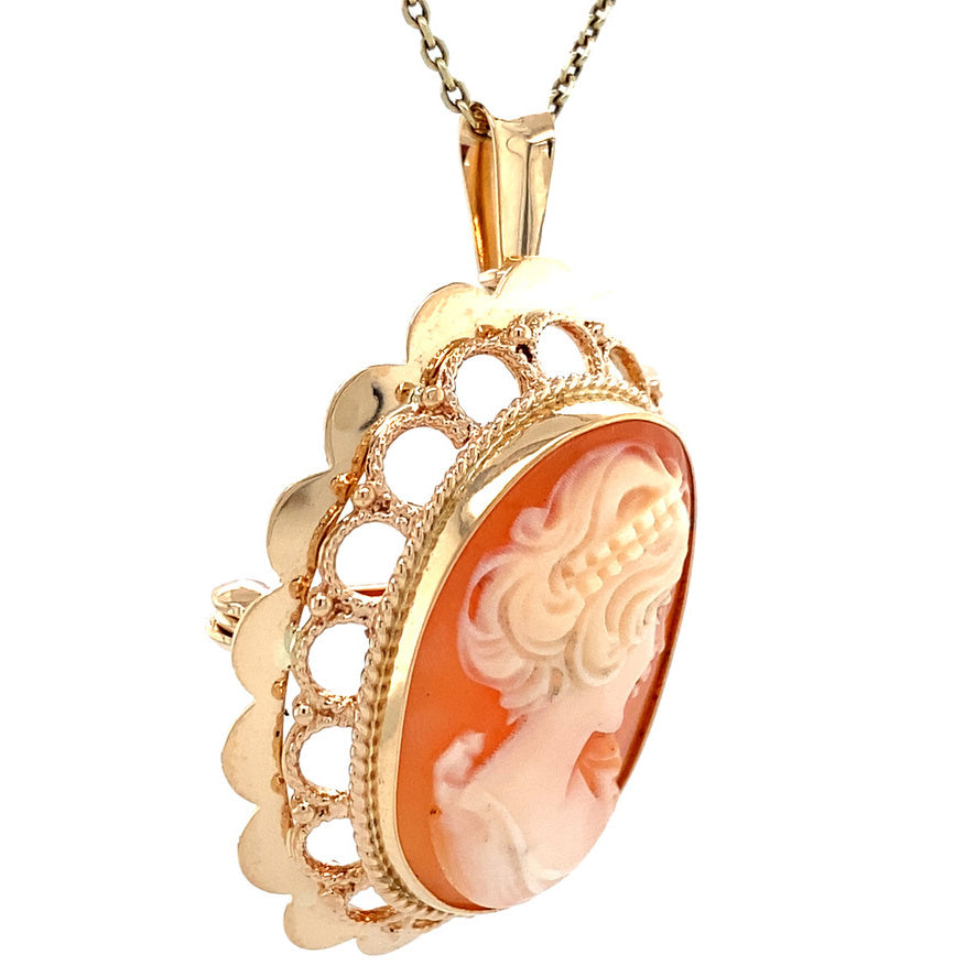 Gouden hanger met camee 14 krt