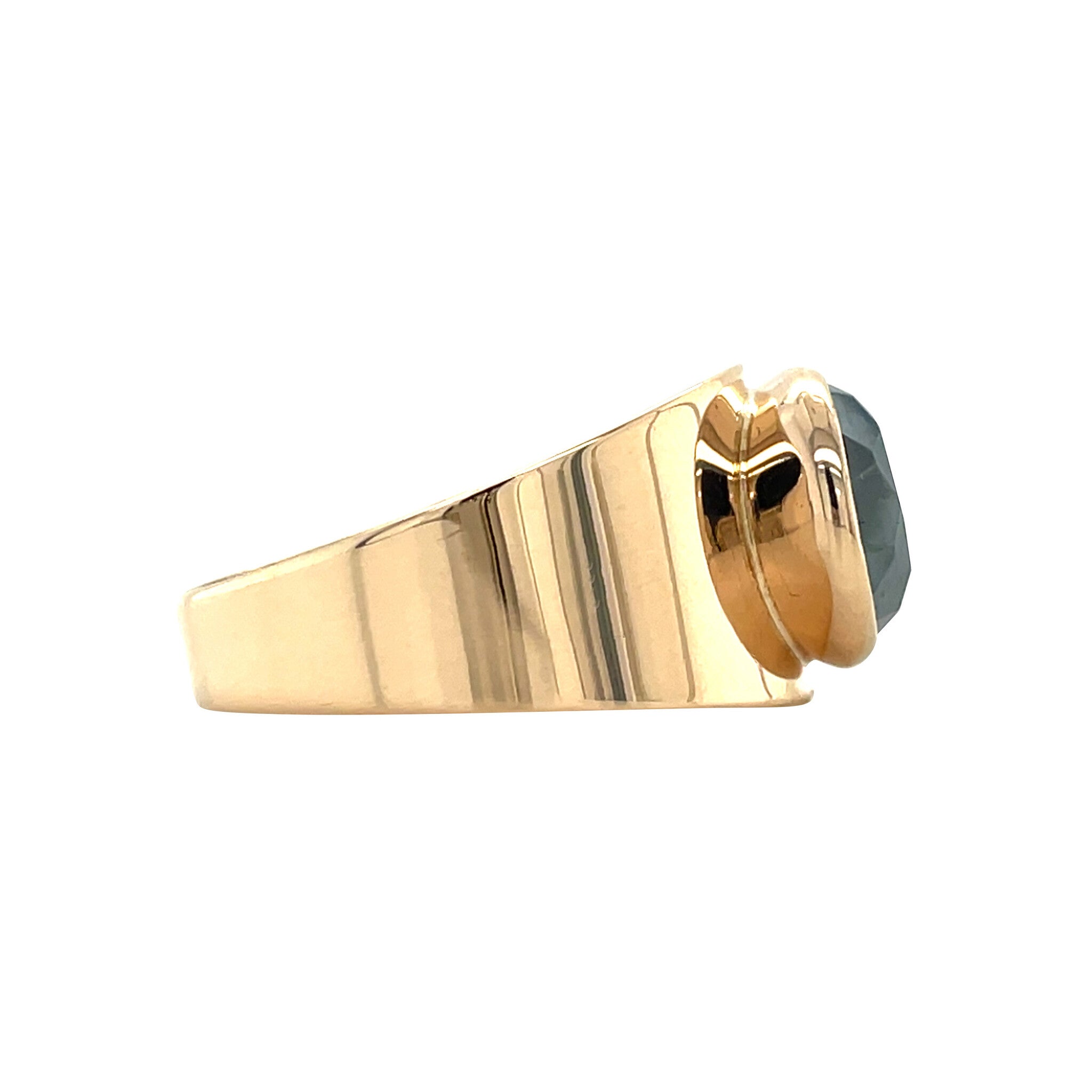 Gouden vintage ring met hematiet 14 kt