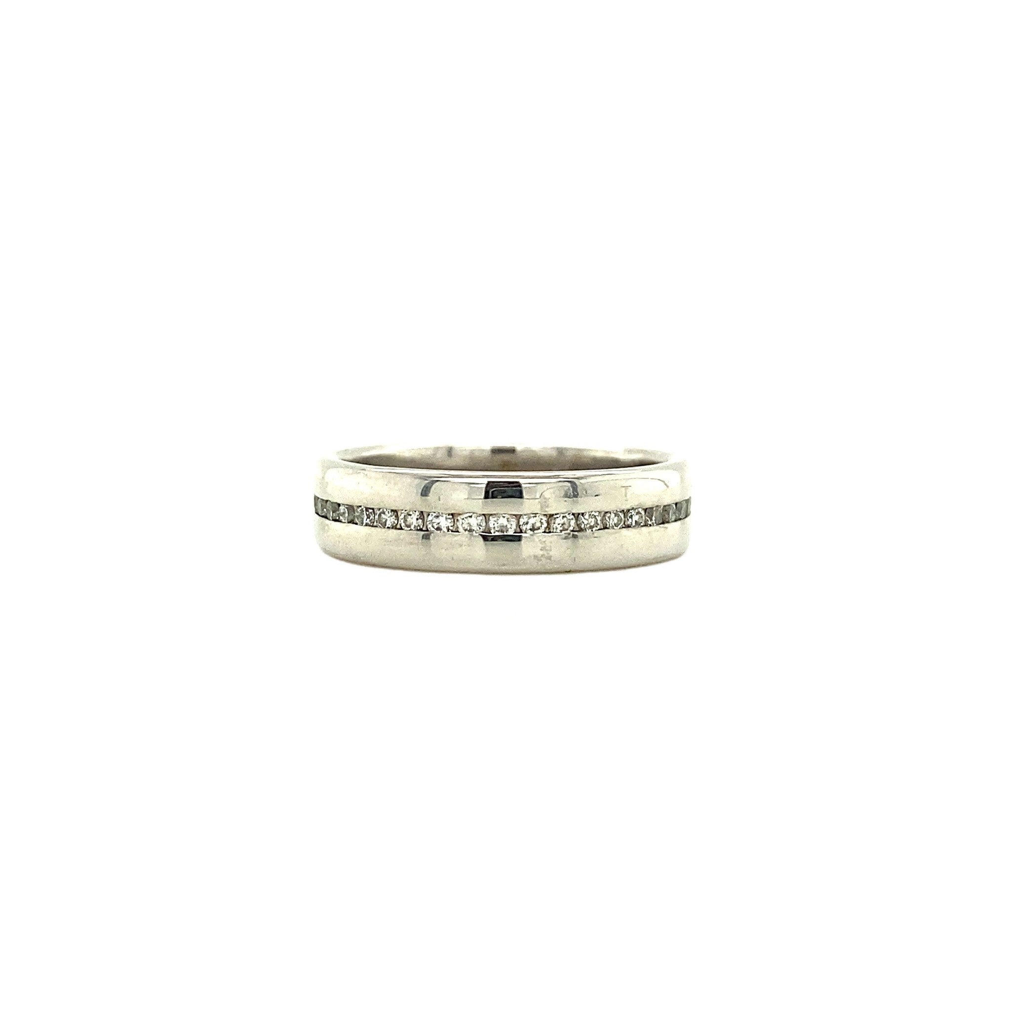 Witgouden alliance ring met diamant 14 krt