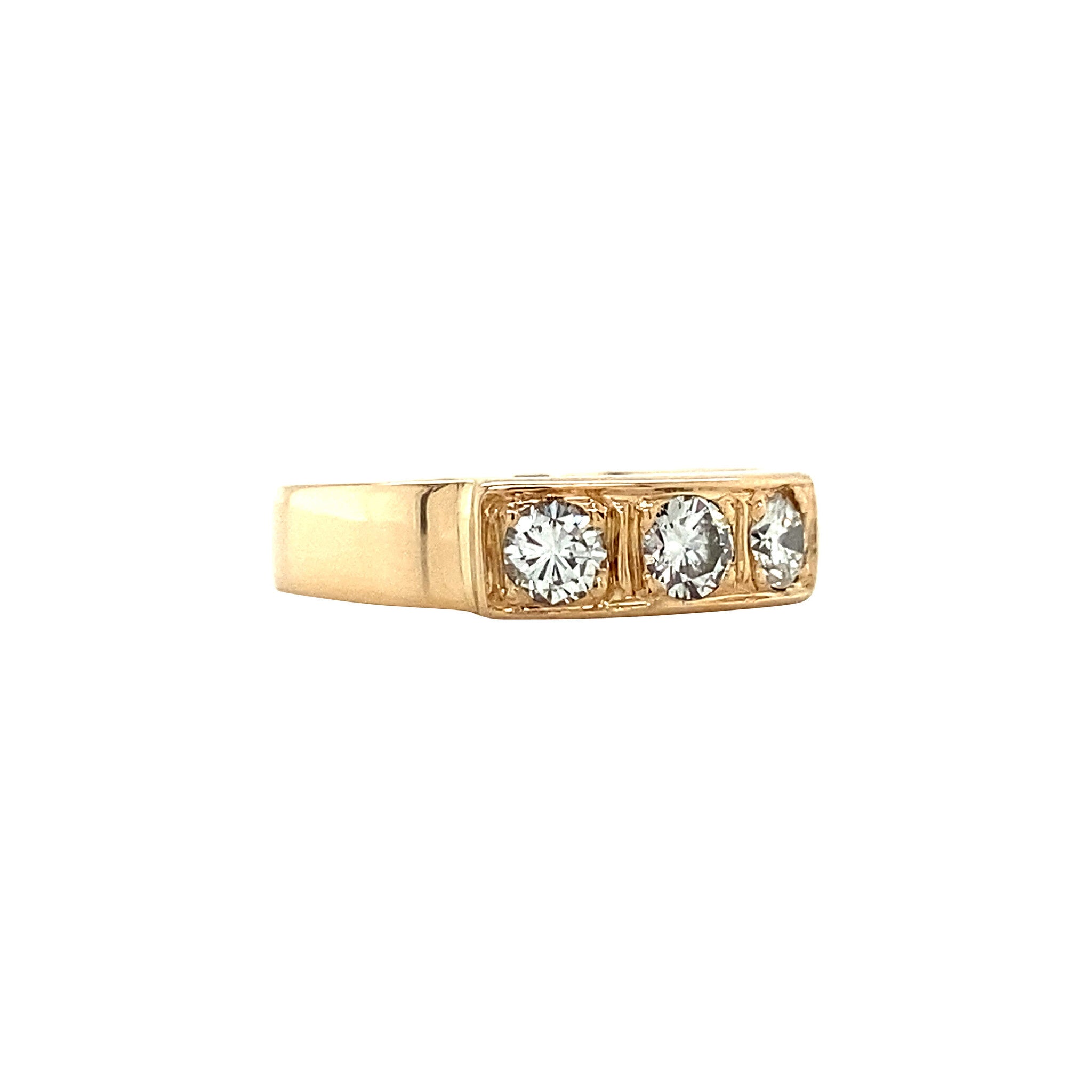 Gouden trigolie ring met diamant 14 krt