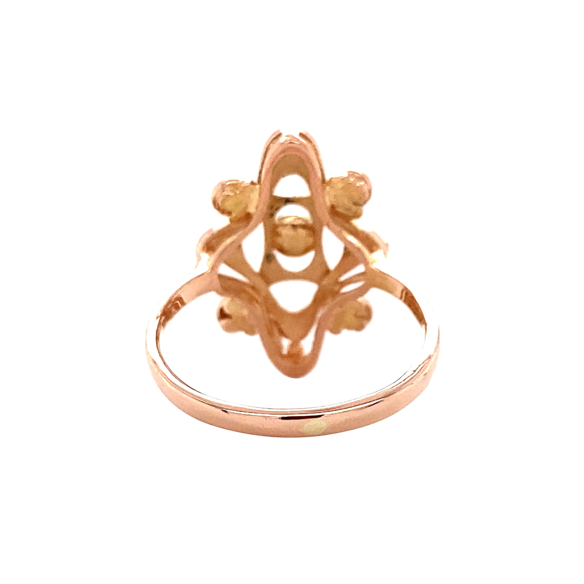 Roségouden vintage ring met diamant 14 krt