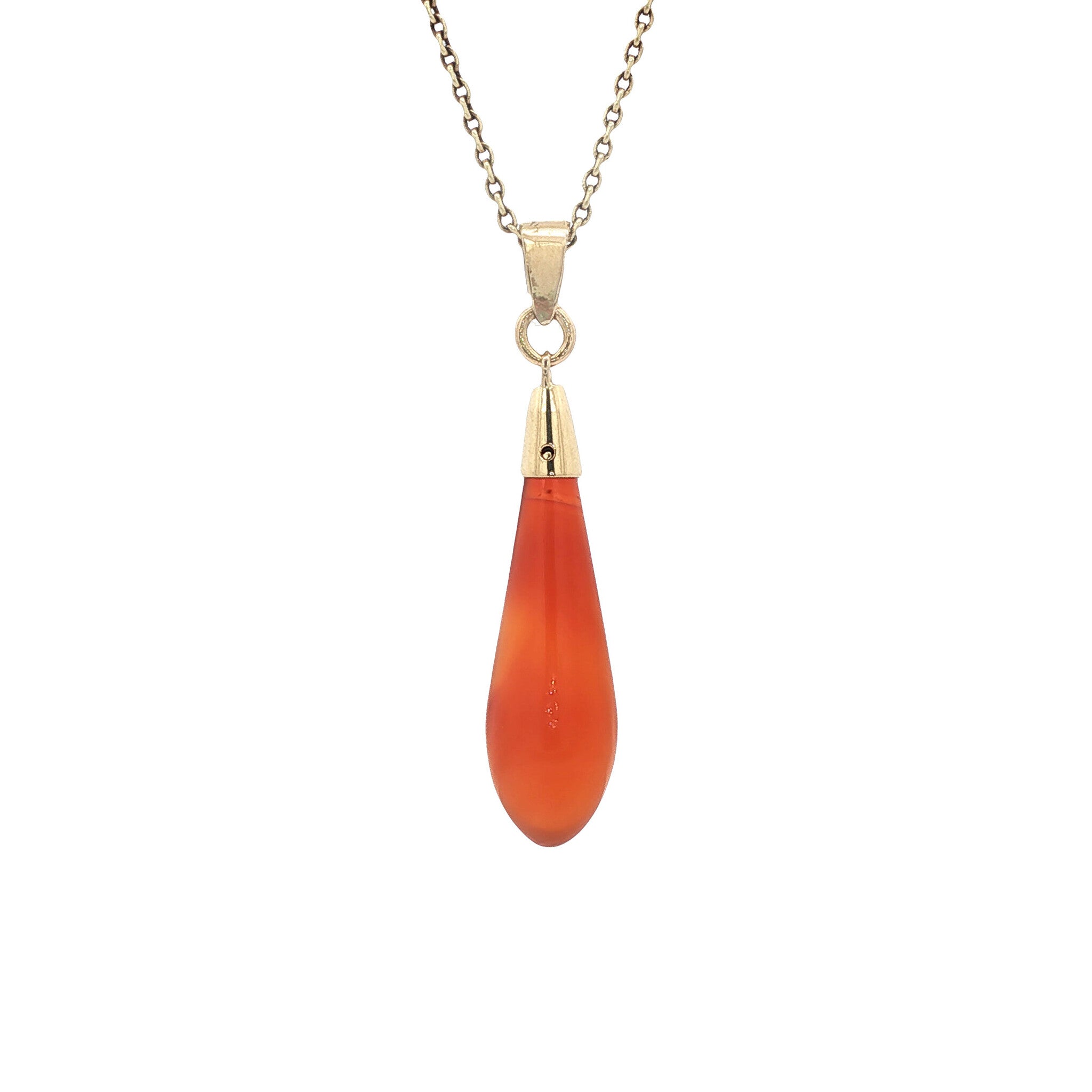 Gold pendant with striped agate 14 kt