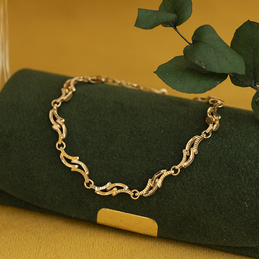 Gouden vintage fantasie armband 18 kt