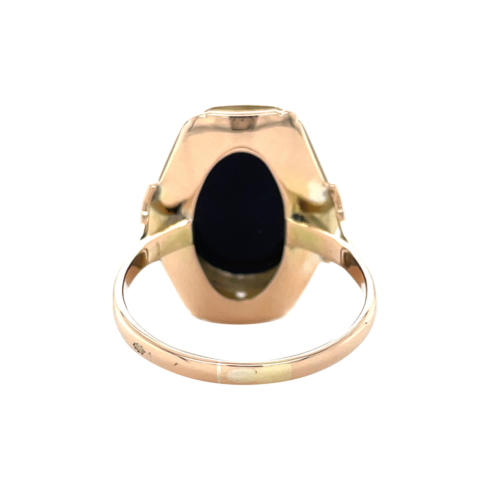 Gold vintage ring with enamel 14 kt