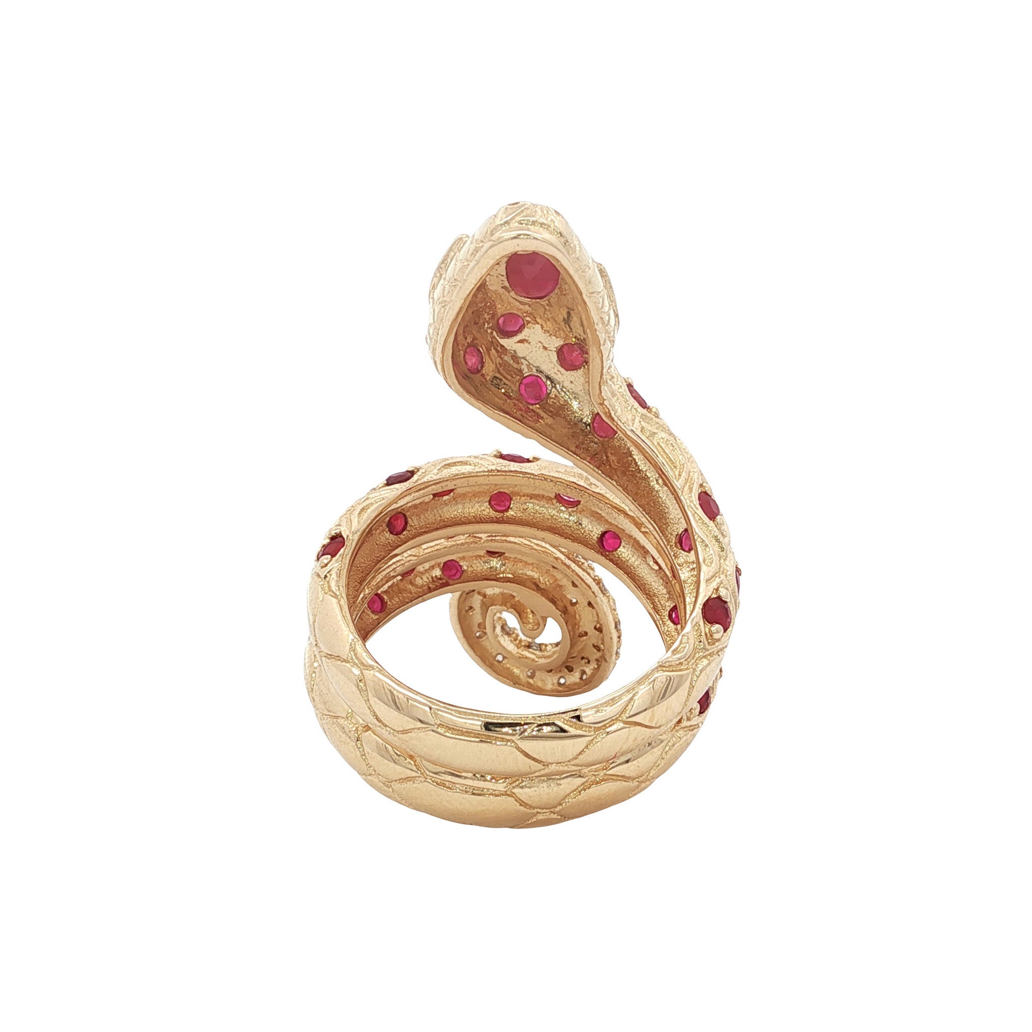 14 kt gold ring with emerald, ruby and diamond