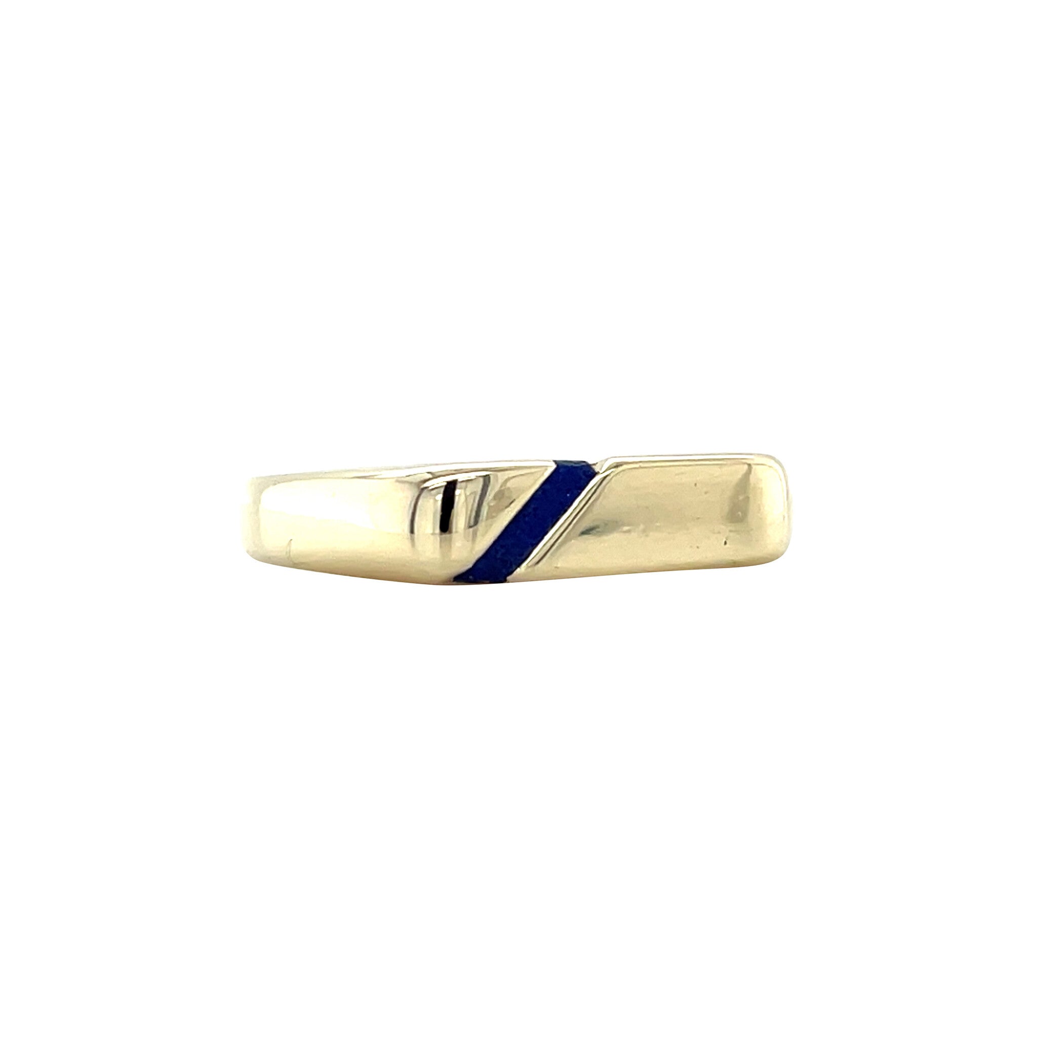Gold vintage signet ring with lapis lazuli 14 carat