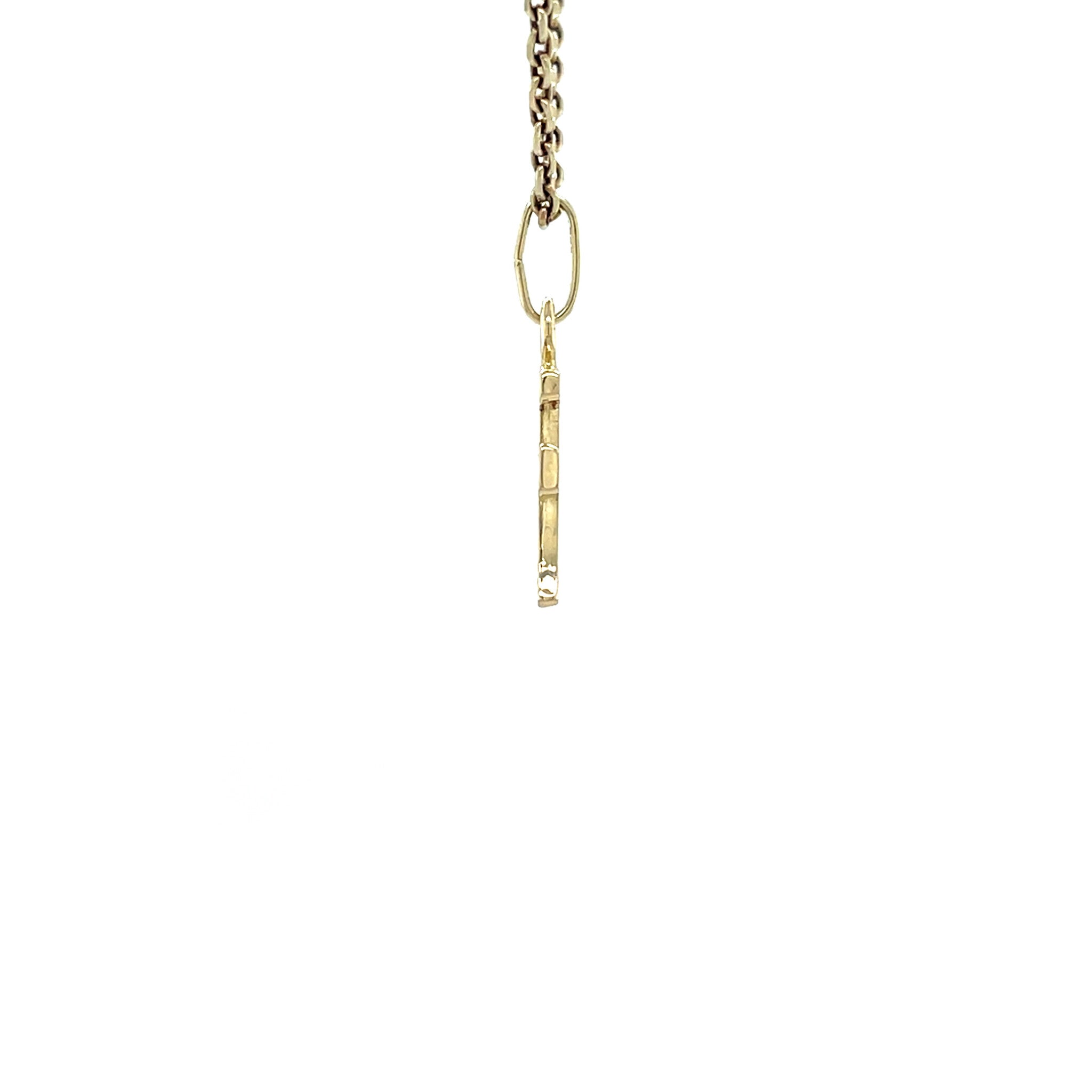 Vintage gold letter B pendant, 14 kt
