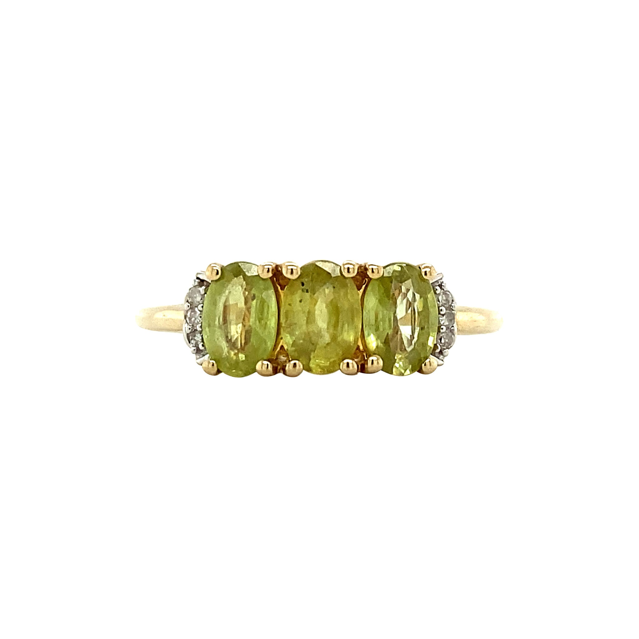 Ring met quartz en diamant 9 krt