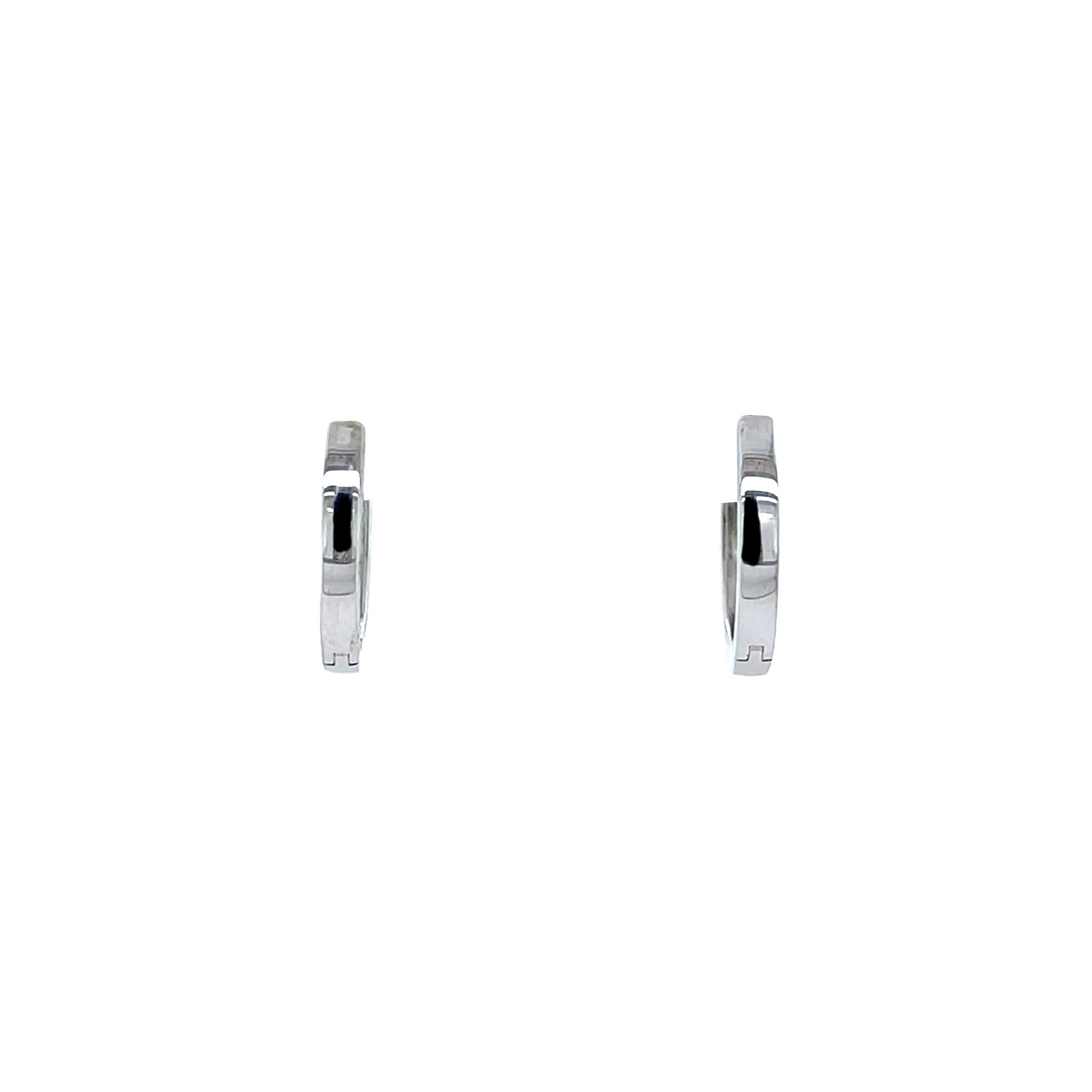 White gold smooth earrings 14 krt