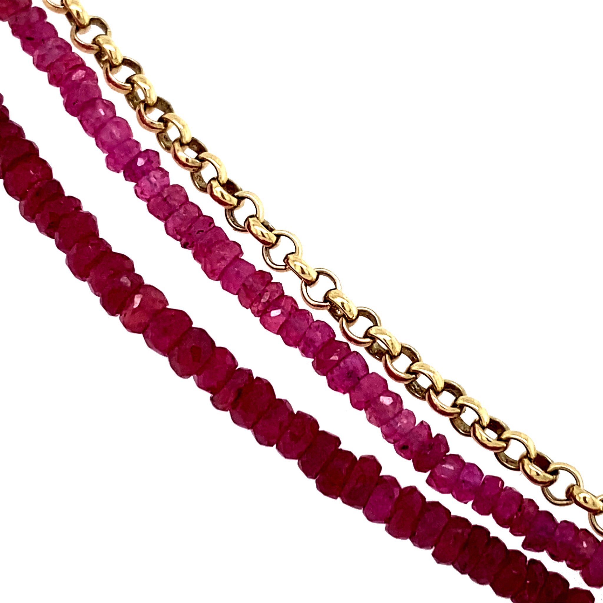 Gold necklace with ruby 14 krt