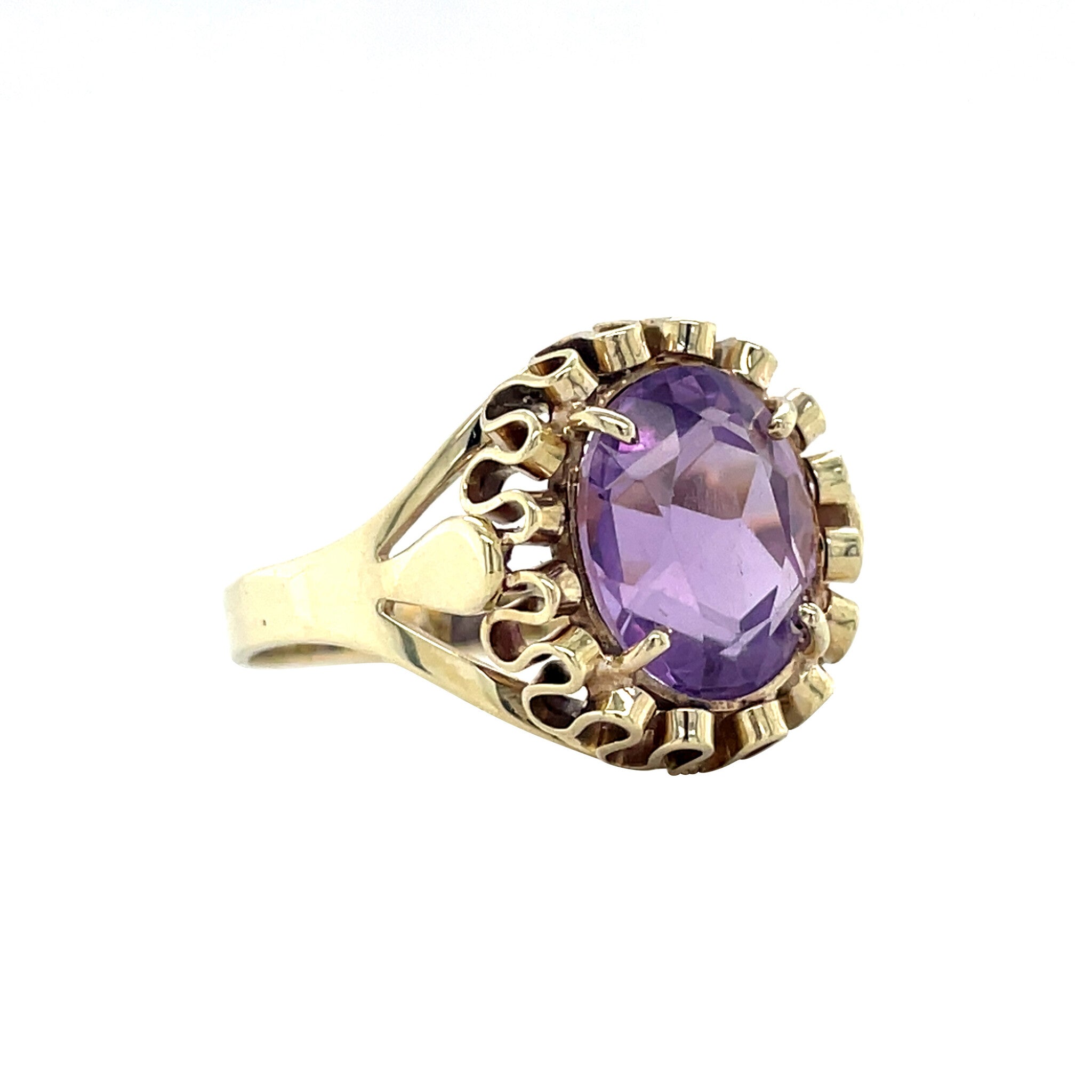 Vintage ring met amethist 8 krt