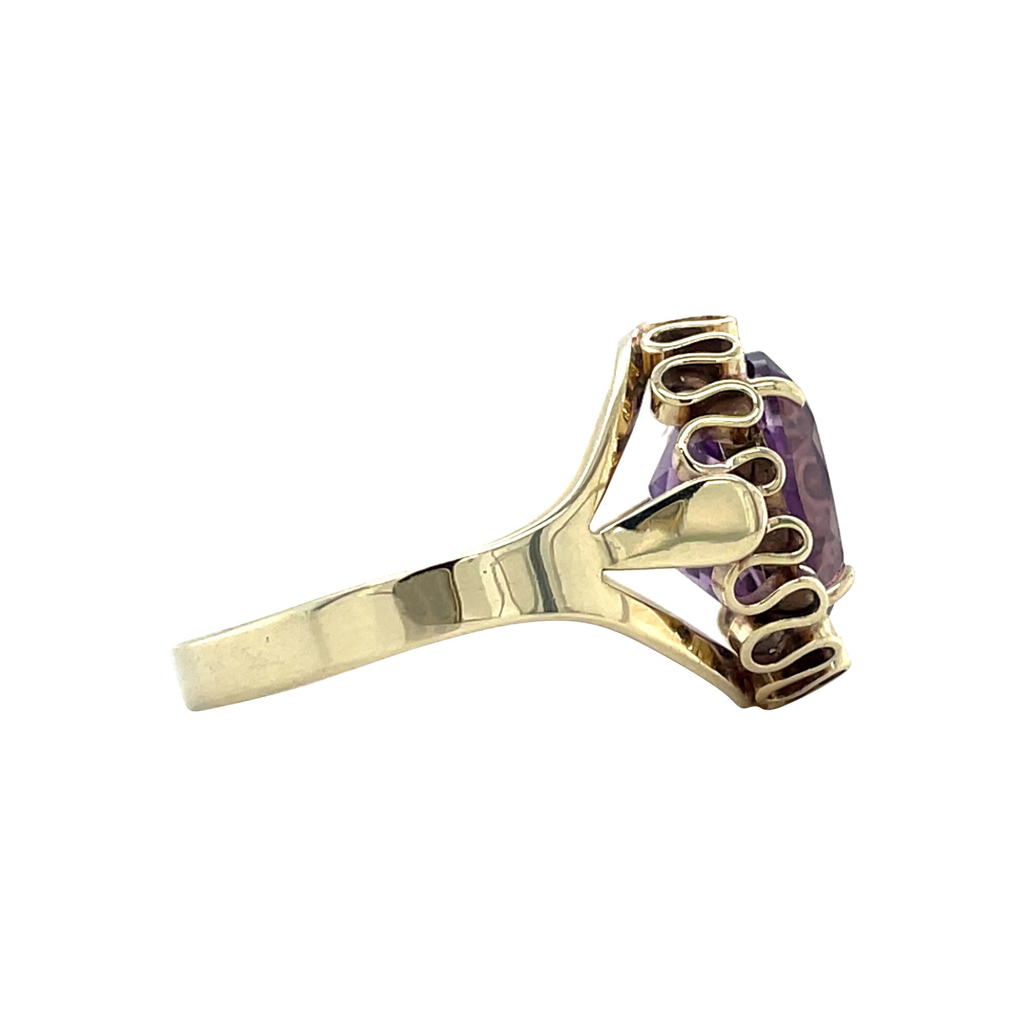 Vintage ring met amethist 8 krt