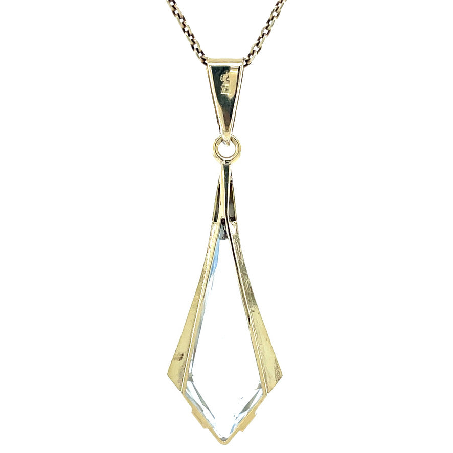 Vintage gold pendant with spinel, 14 kt