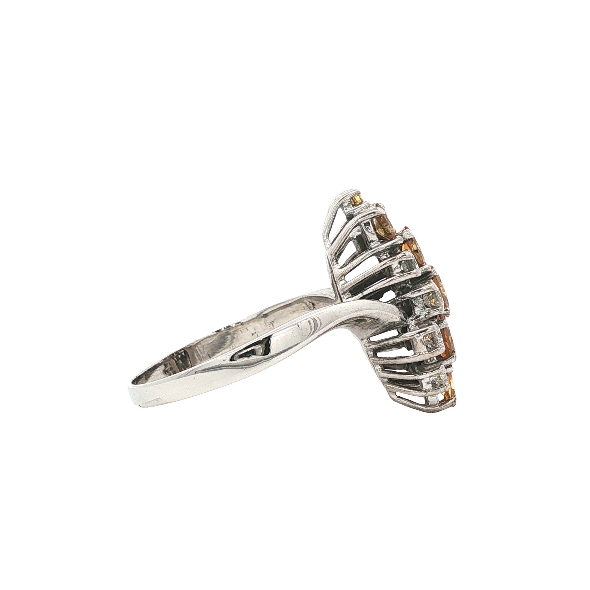 White gold ring with diamond 14 kt