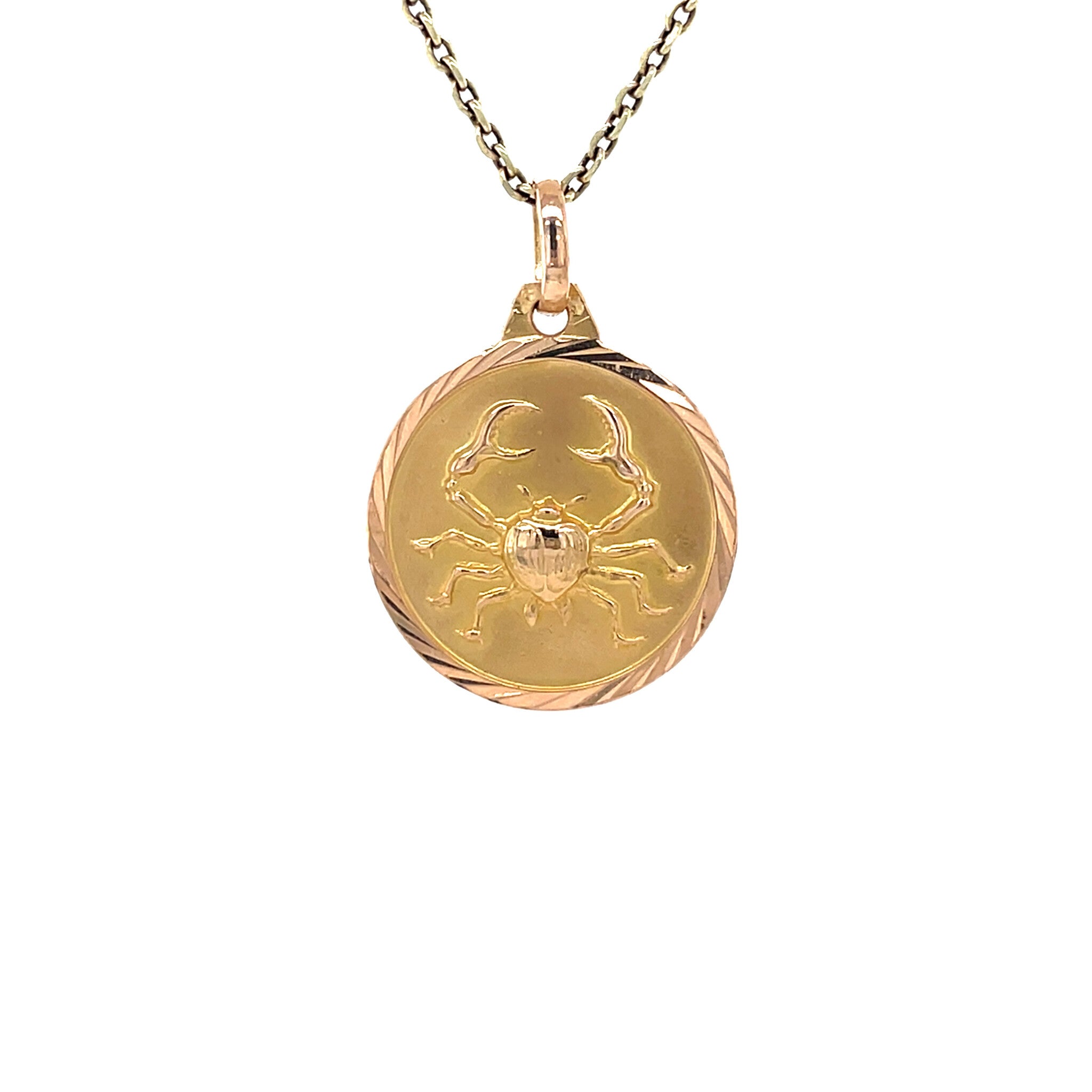 Gold vintage lobster pendant 14 kt