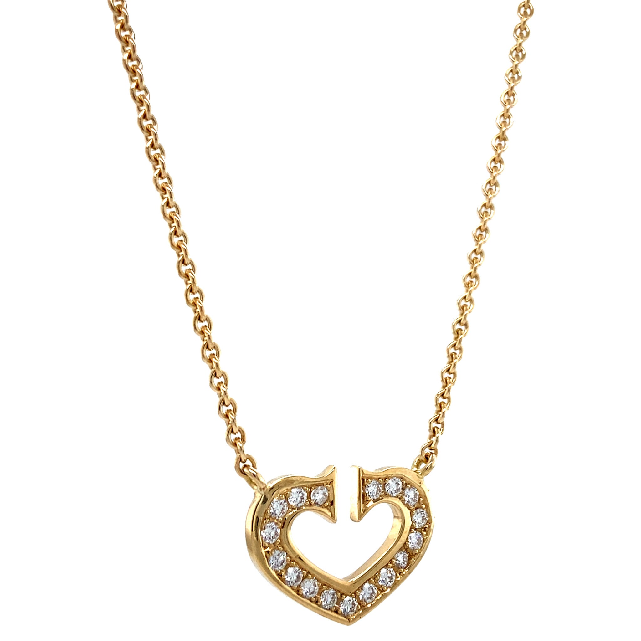 Gold necklace with diamond pendant 14 kt