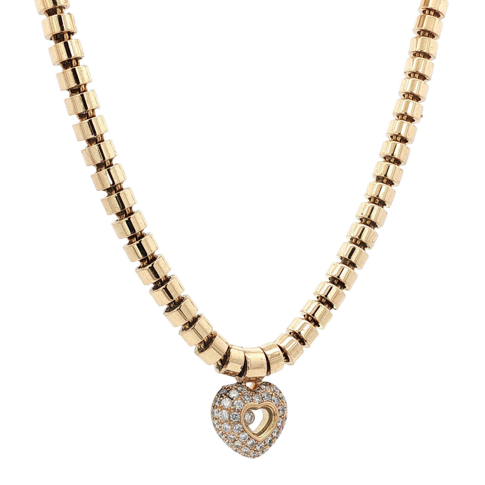 Gouden vintage Chopard Happy Diamonds collier 18 kt