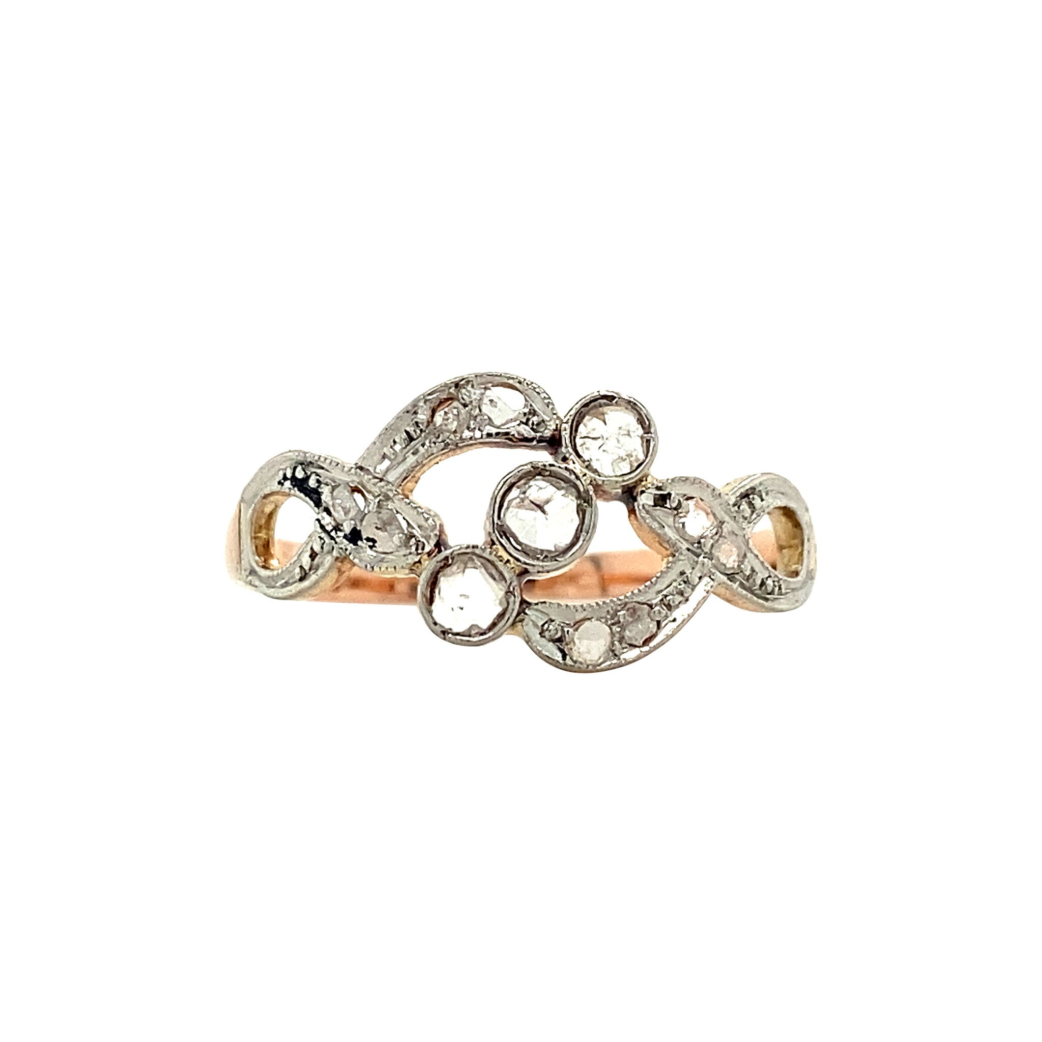 Roségouden ring met diamant 14 krt