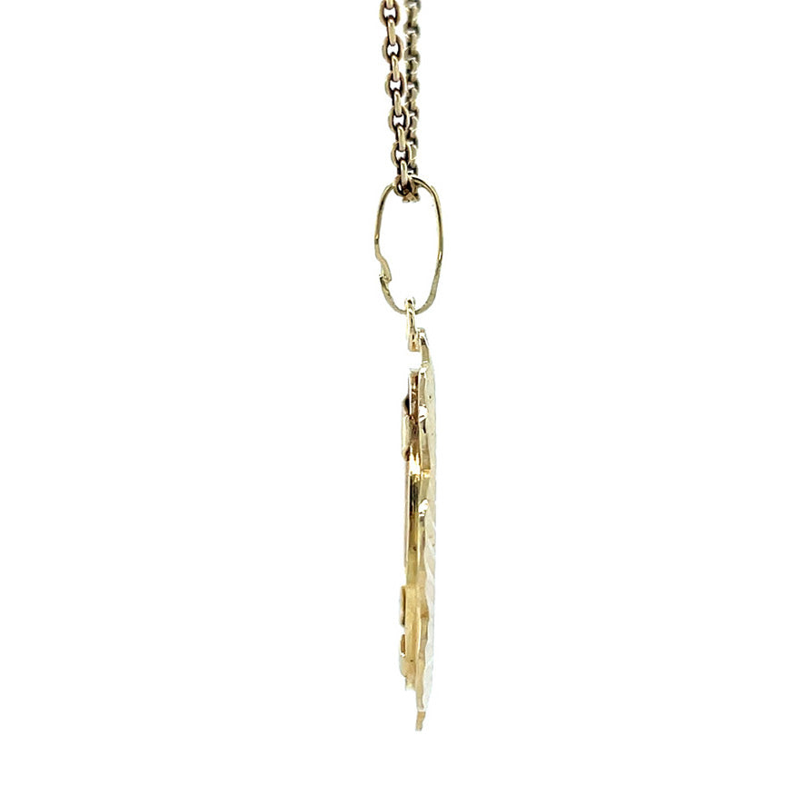 Gouden vintage munt hanger 14 krt