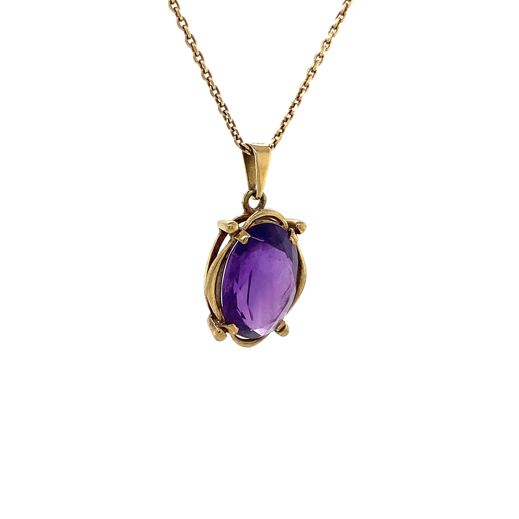 Pendant with amethyst 9 krt