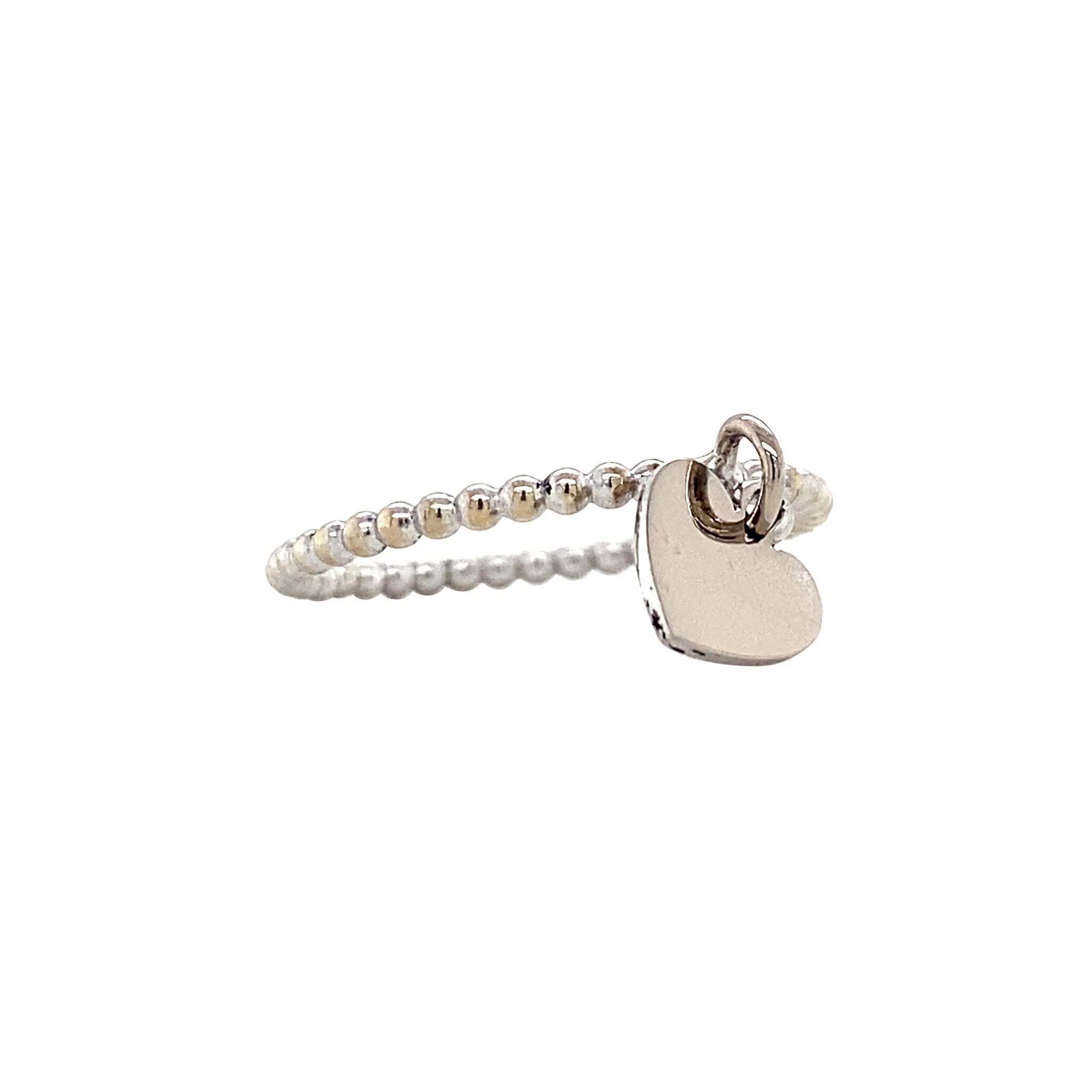Witgouden ring met hanger hart 14 krt