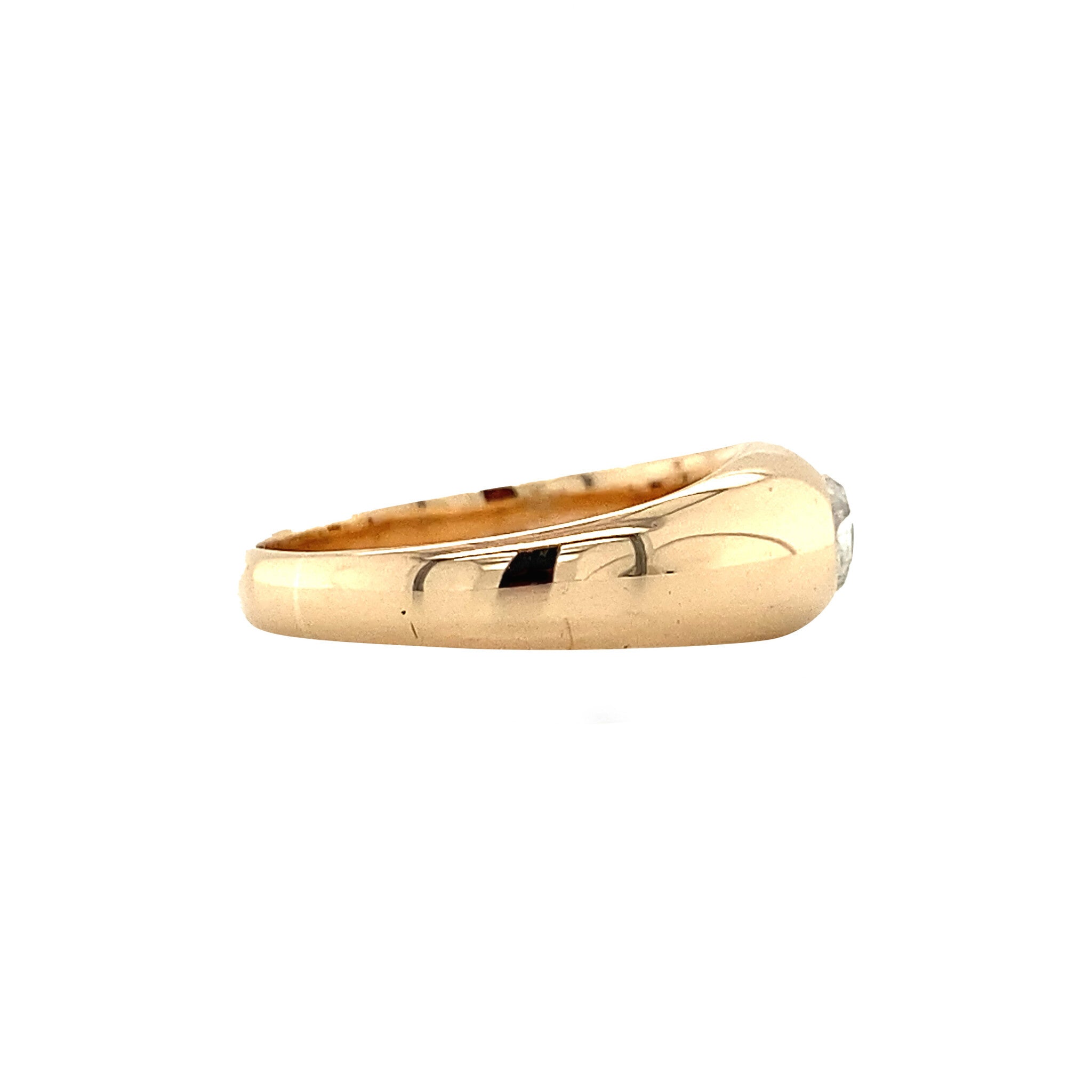 14 kt gold pinky ring with rose diamond