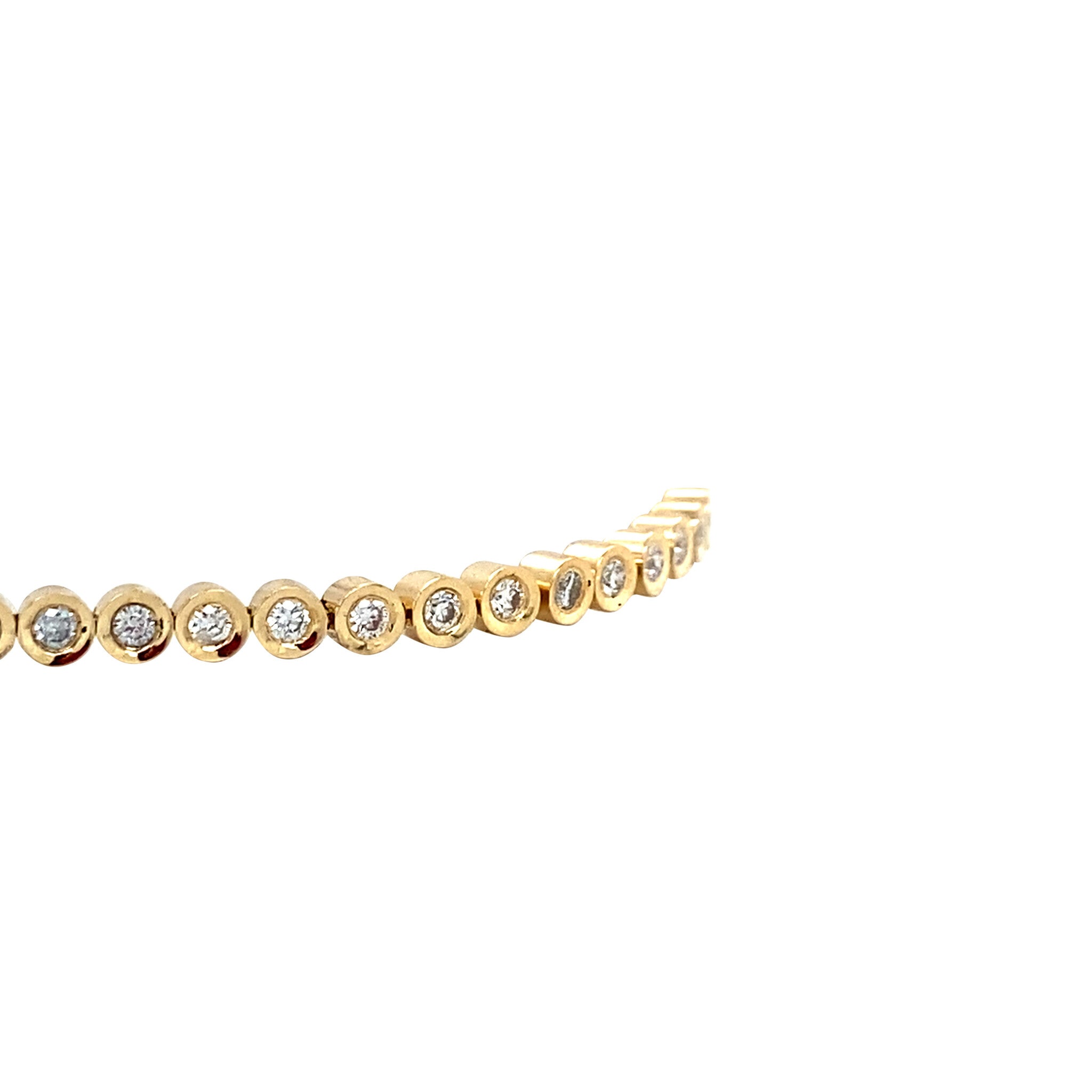 Gouden vintagetennisarmband met diamant 18 krt