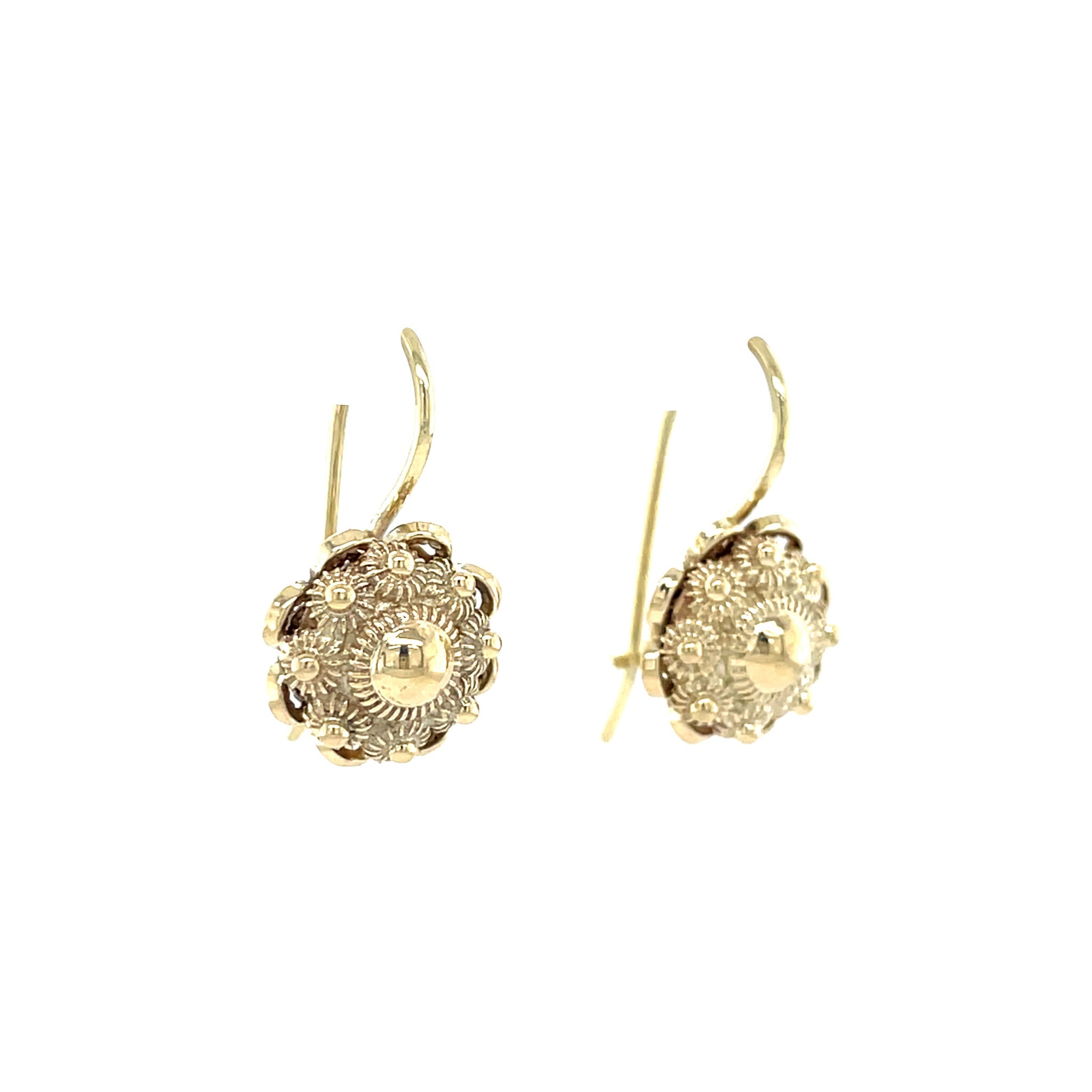 Vintage 14 kt gold Zeeuwse knop drop earrings