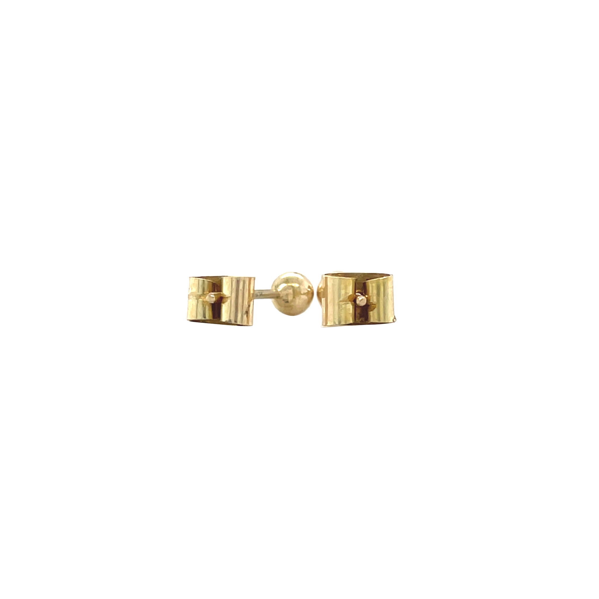 Golden vintage ball stud earrings 14 kt