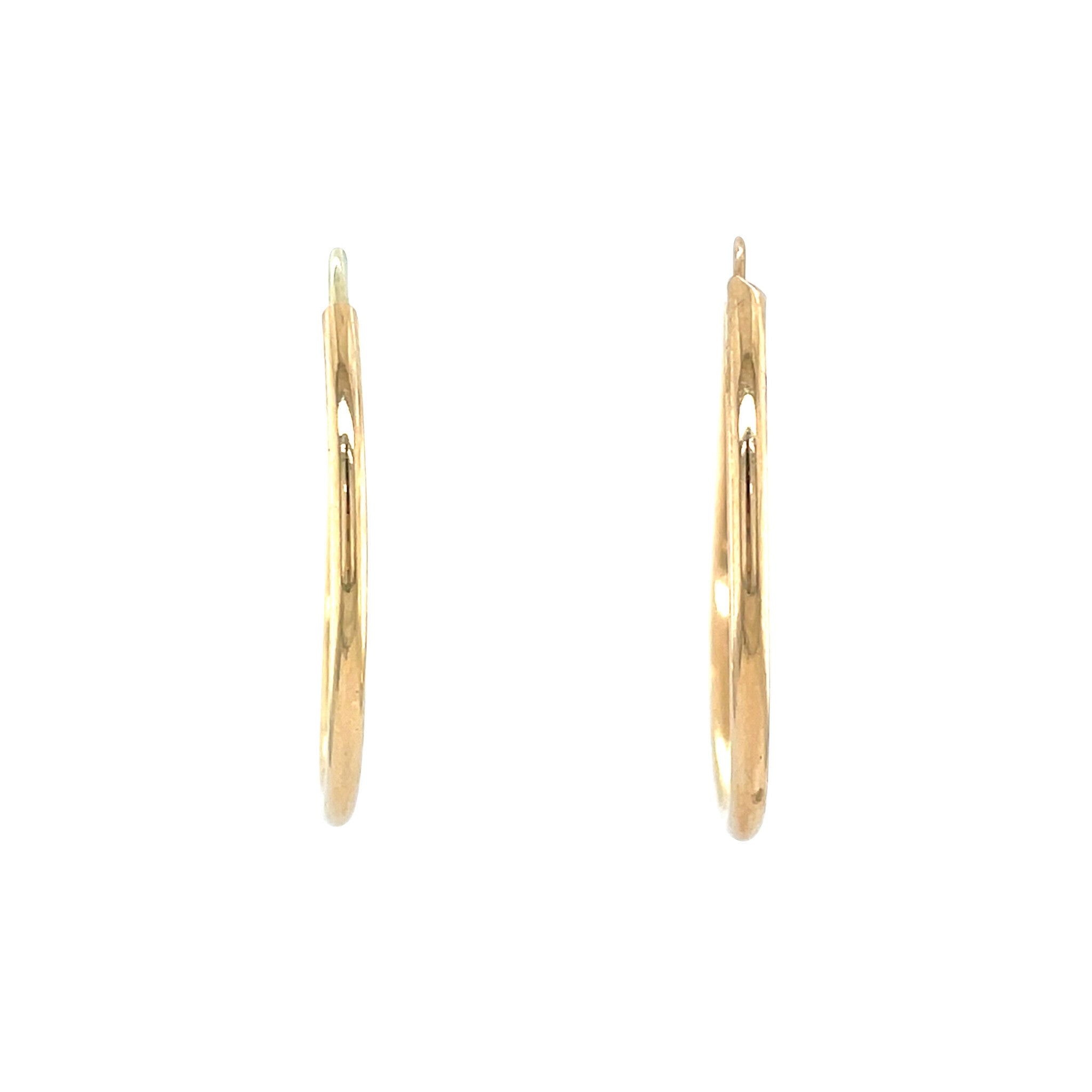 Vintage smooth gold hoop earrings 14 kt