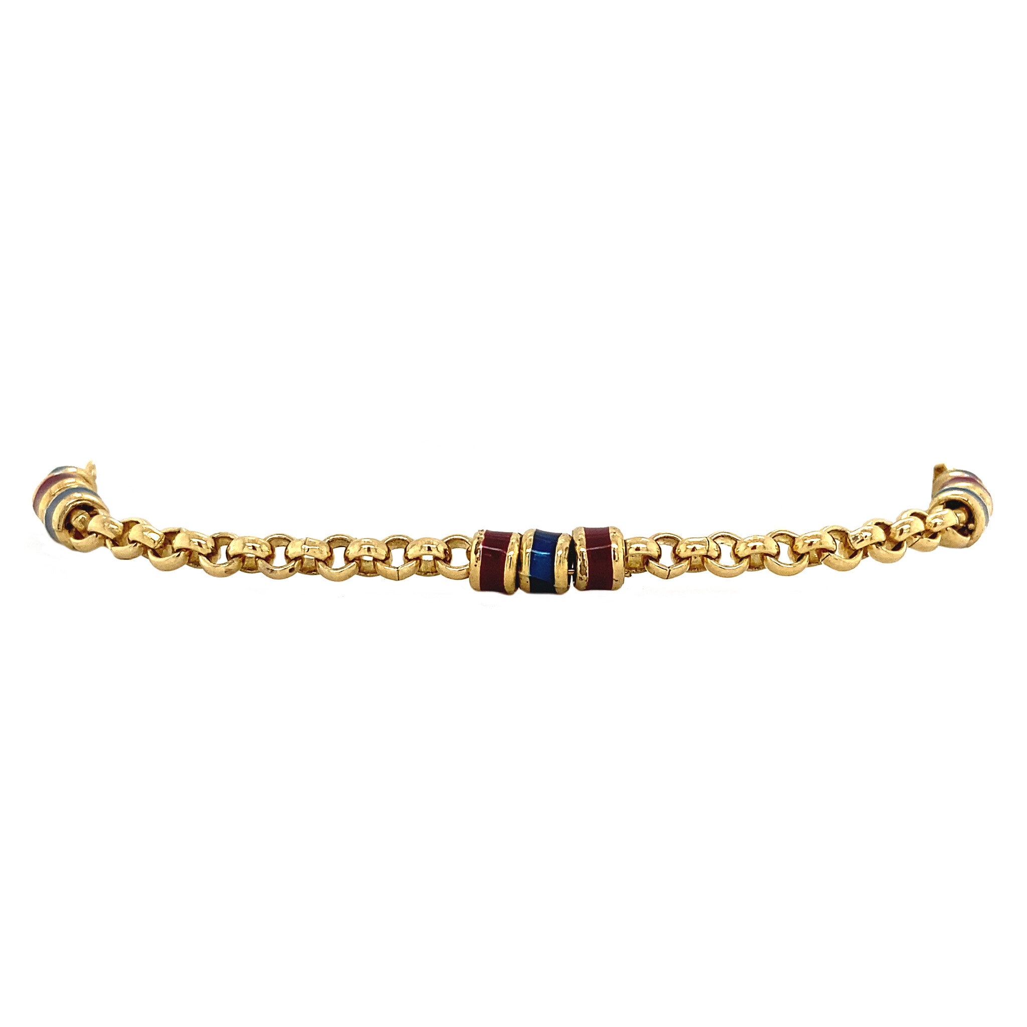 Vintage enamel bracelet, 19.5 cm, 9 kt