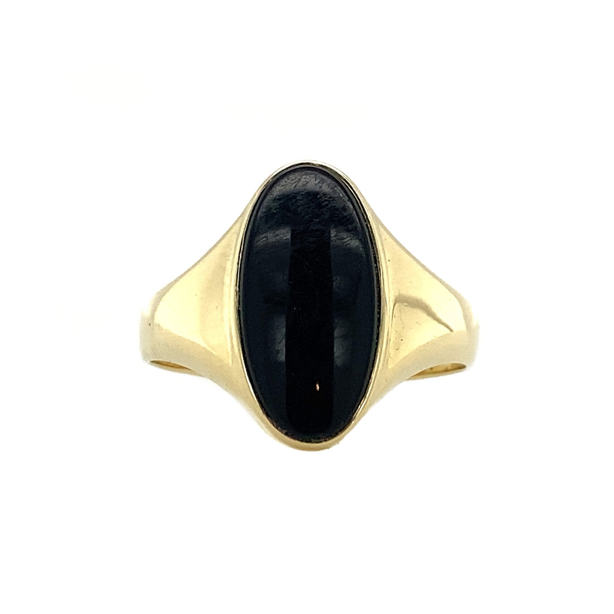 14 kt gold signet ring with onyx