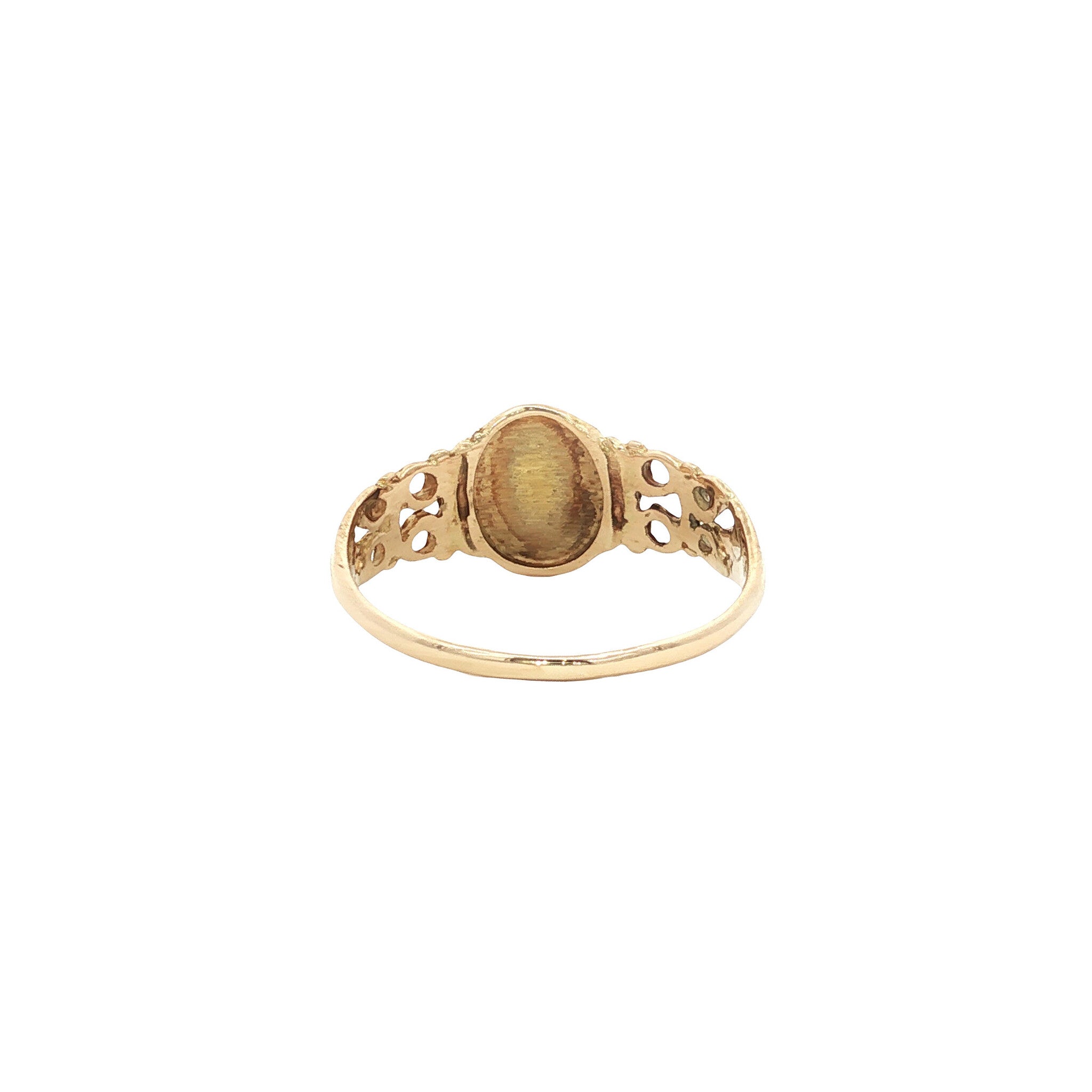 Gouden vintage ring met bloedkoraal 14 kt
