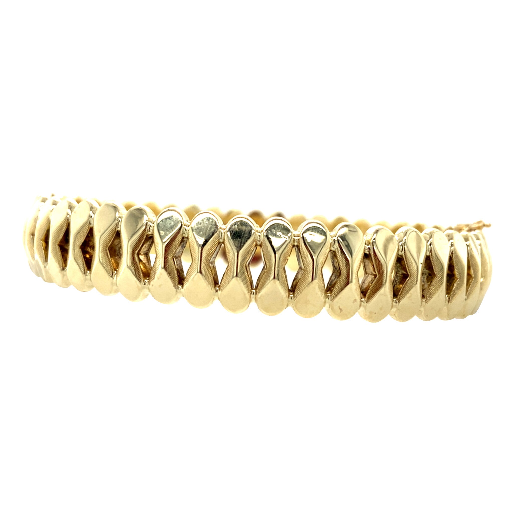 Gouden vintage fantasie bangle 14 krt