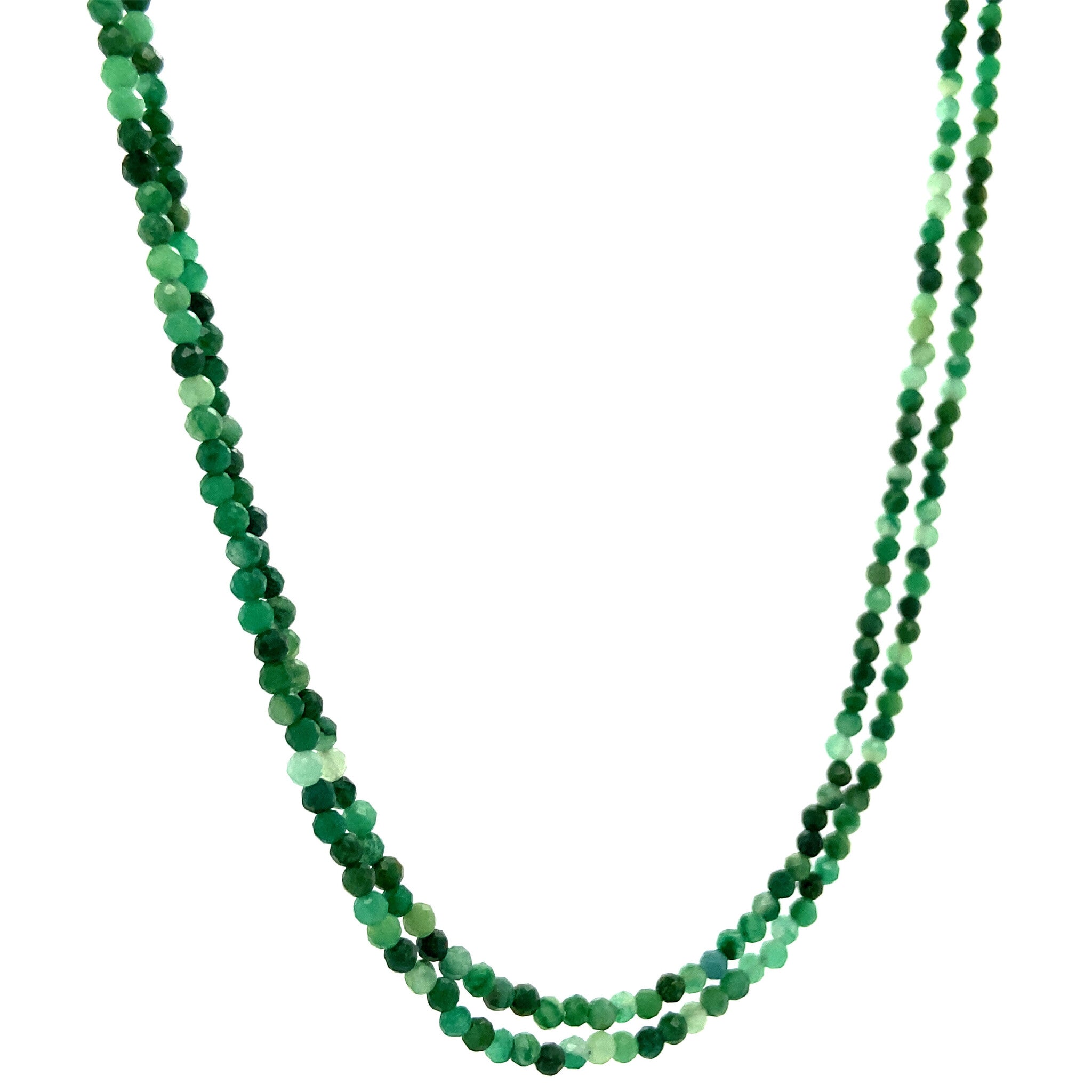 Smaragd collier met gouden sluiting 40 cm 18 krt