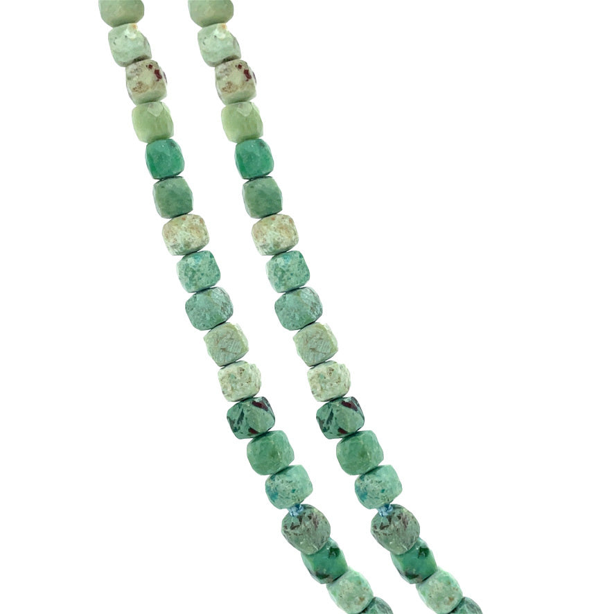 Vintage turquoise necklace with gold clasp 14 kt