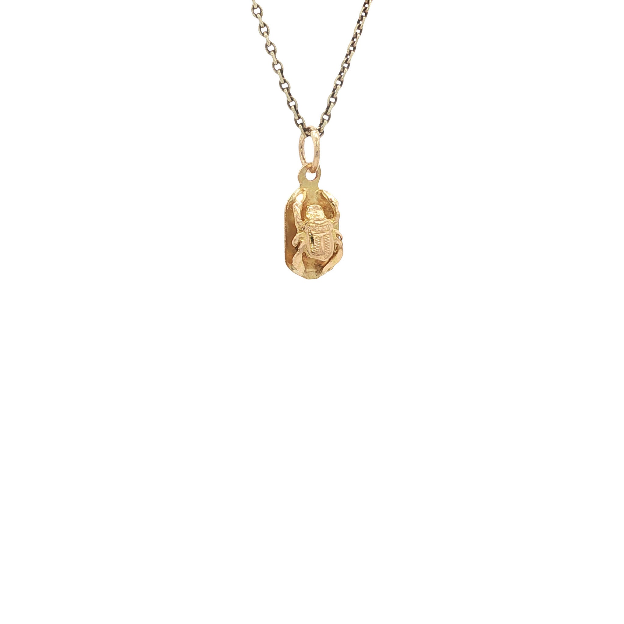 Gouden vintage scarabee kever hanger 14 kt