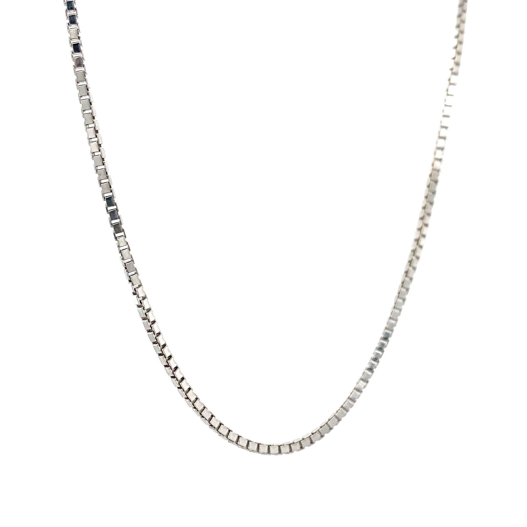 14 kt white gold Venetian long necklace
