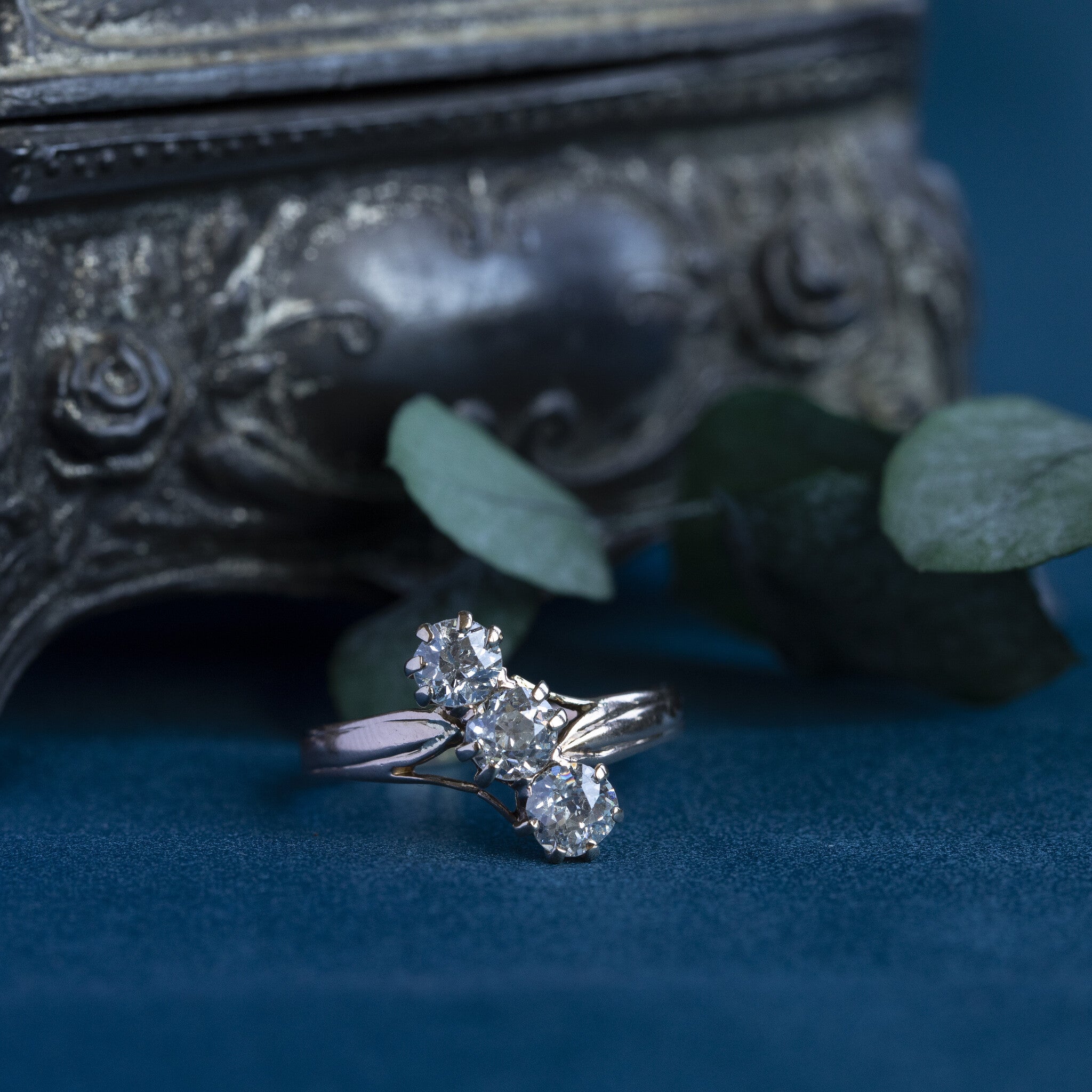 Roségouden ring met diamant 14 krt