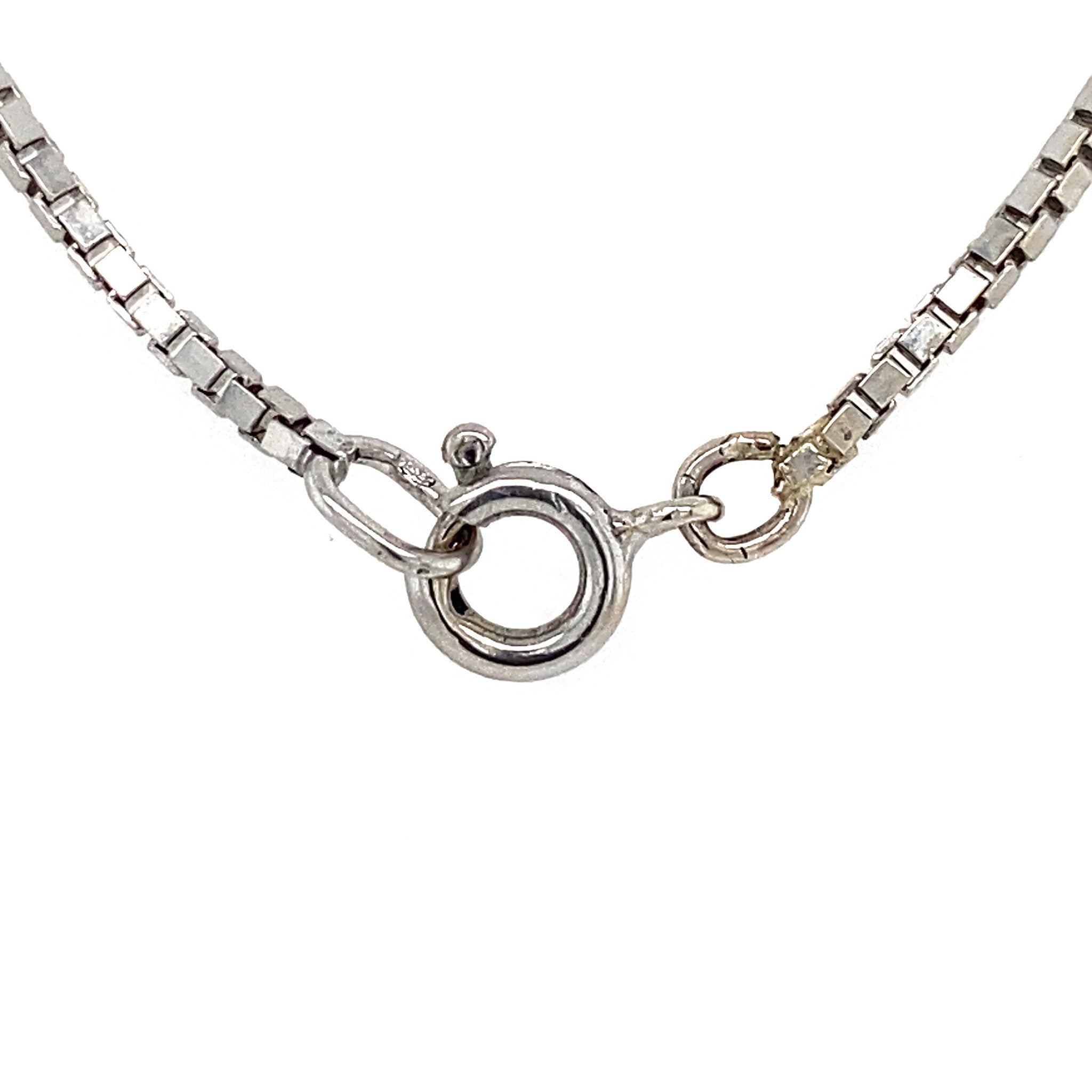 14 kt white gold Venetian long necklace