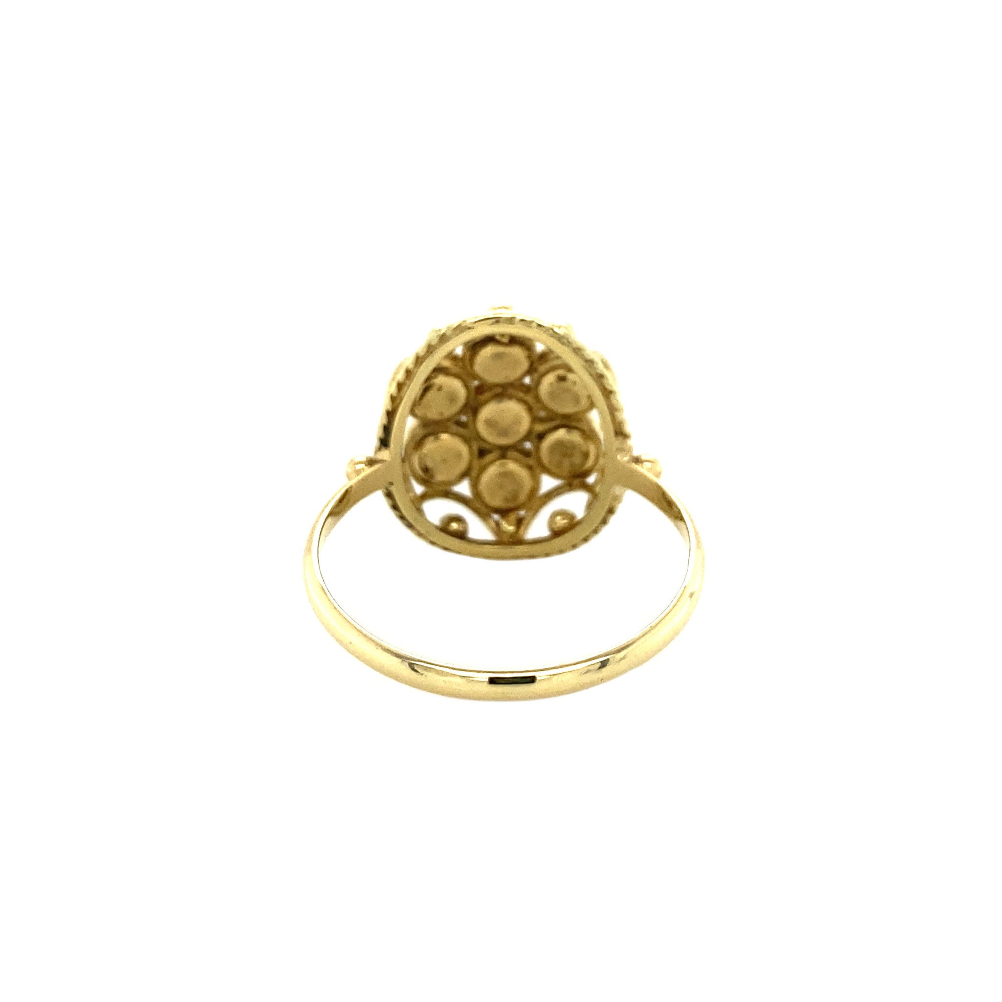 Gouden ring met bloedkoraal 14 krt