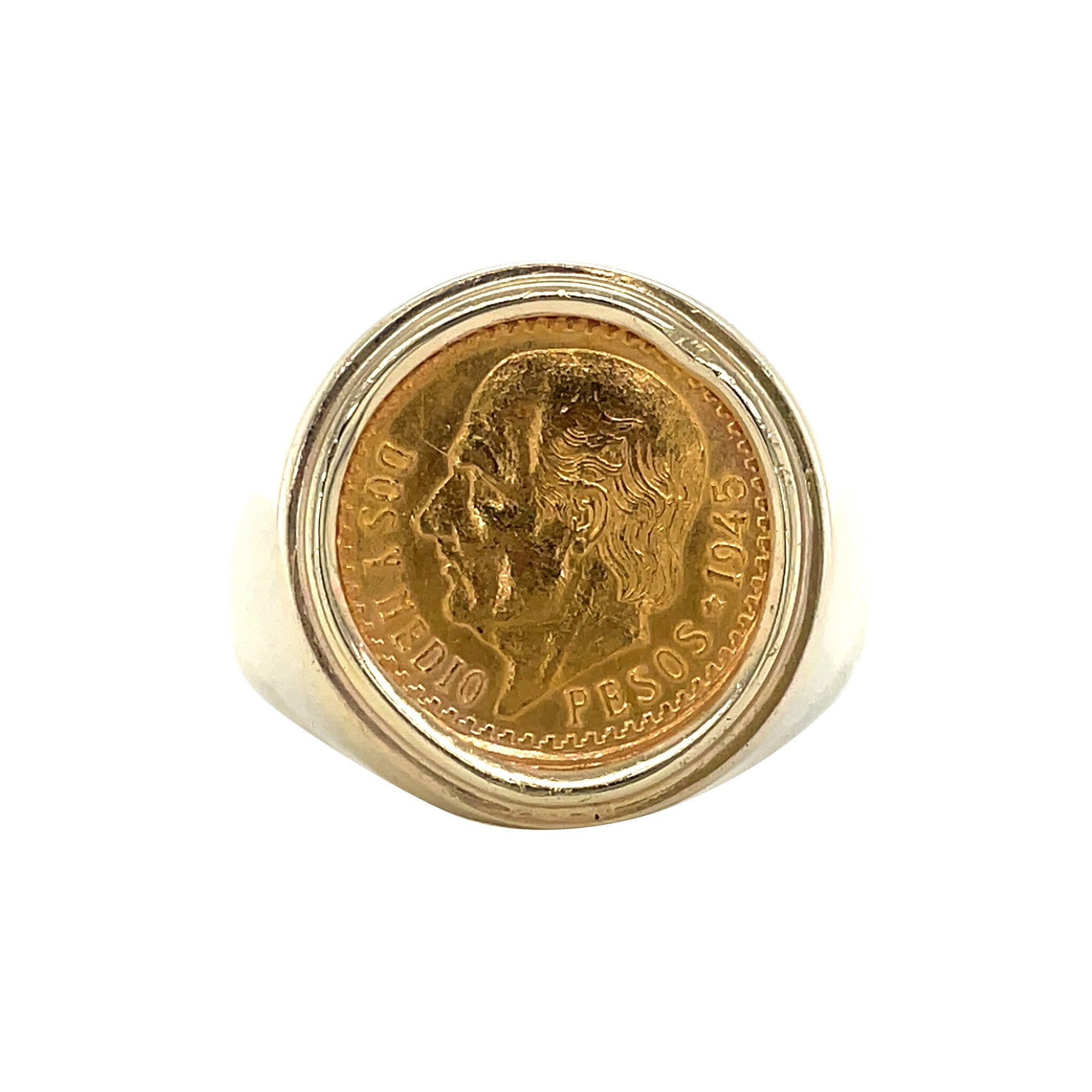Vintage 14 kt gold coin ring