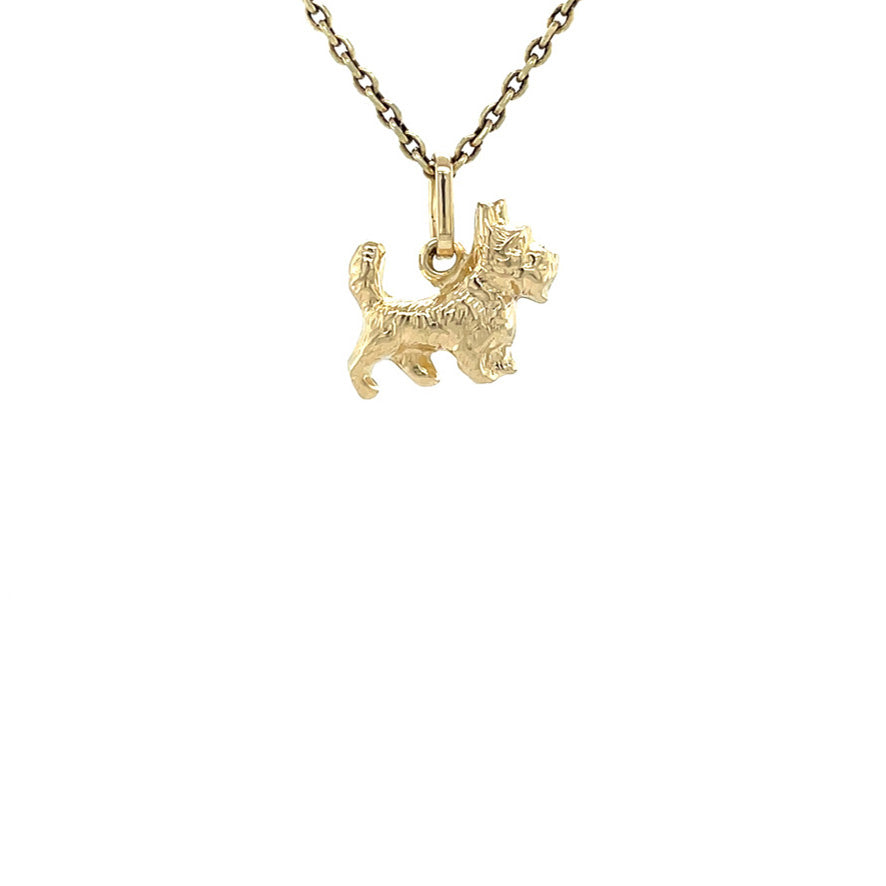 Vintage gold dog pendant 14 kt
