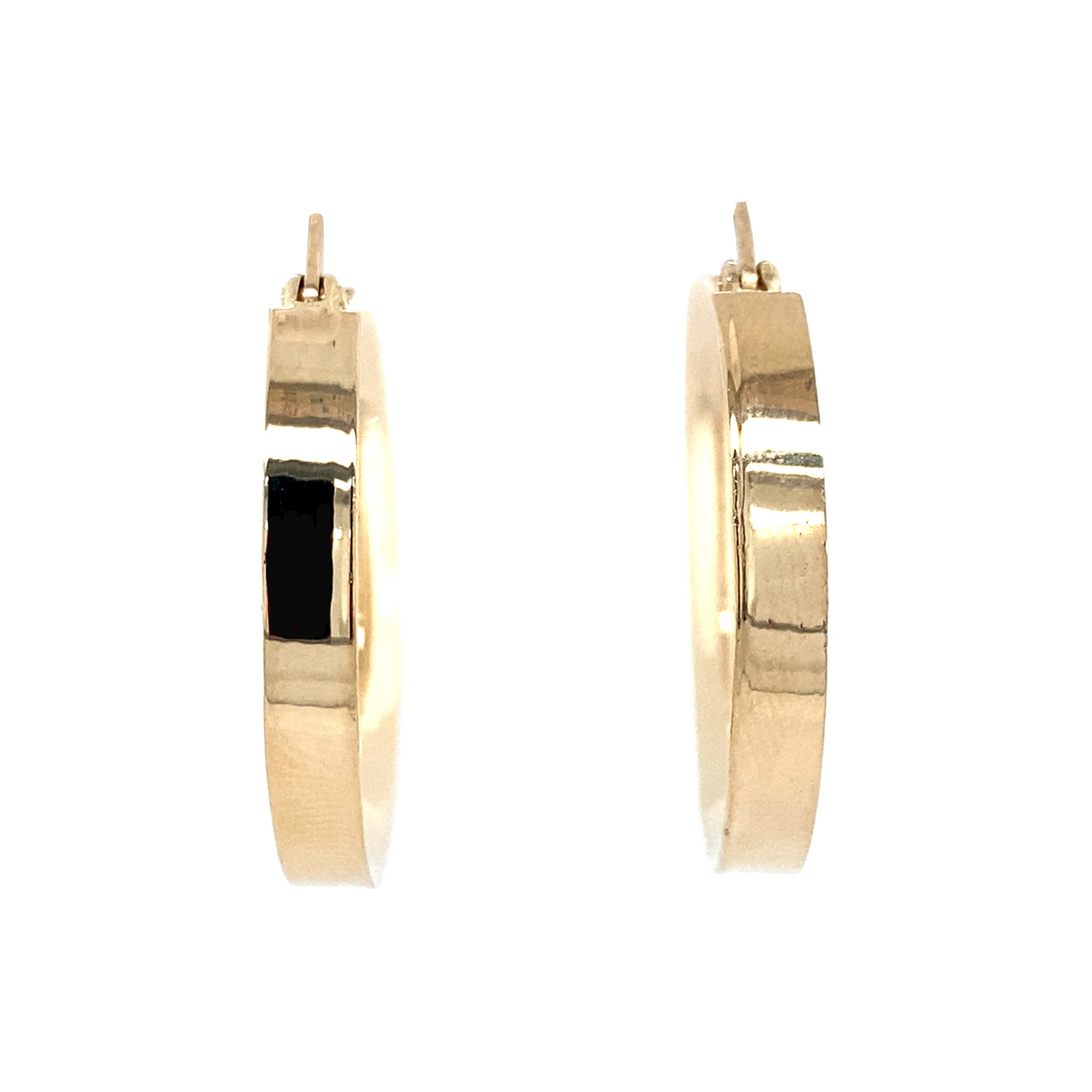 Gouden gladde vintage oorringen 14 krt