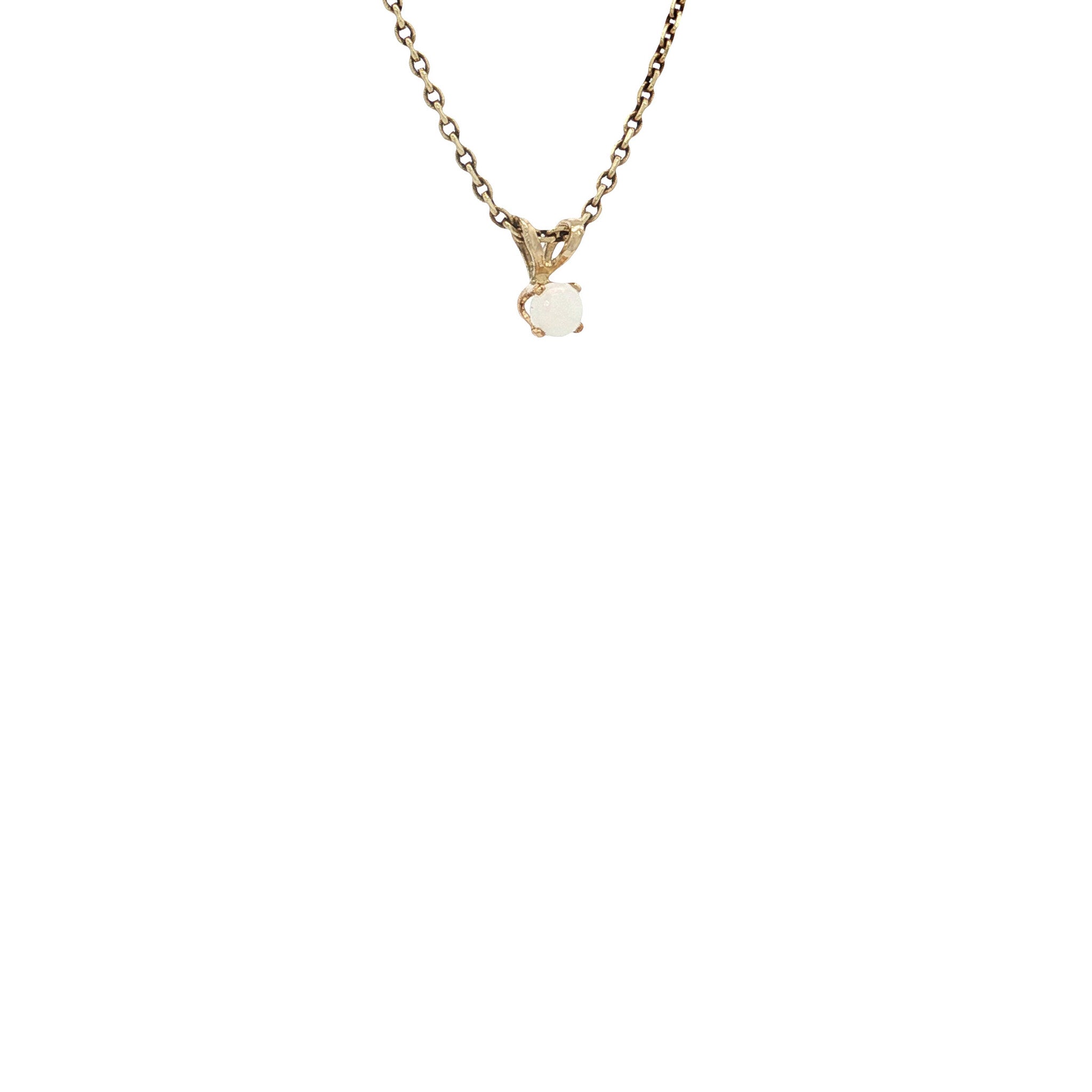 Vintage gold solitaire pendant with opal, 14 kt