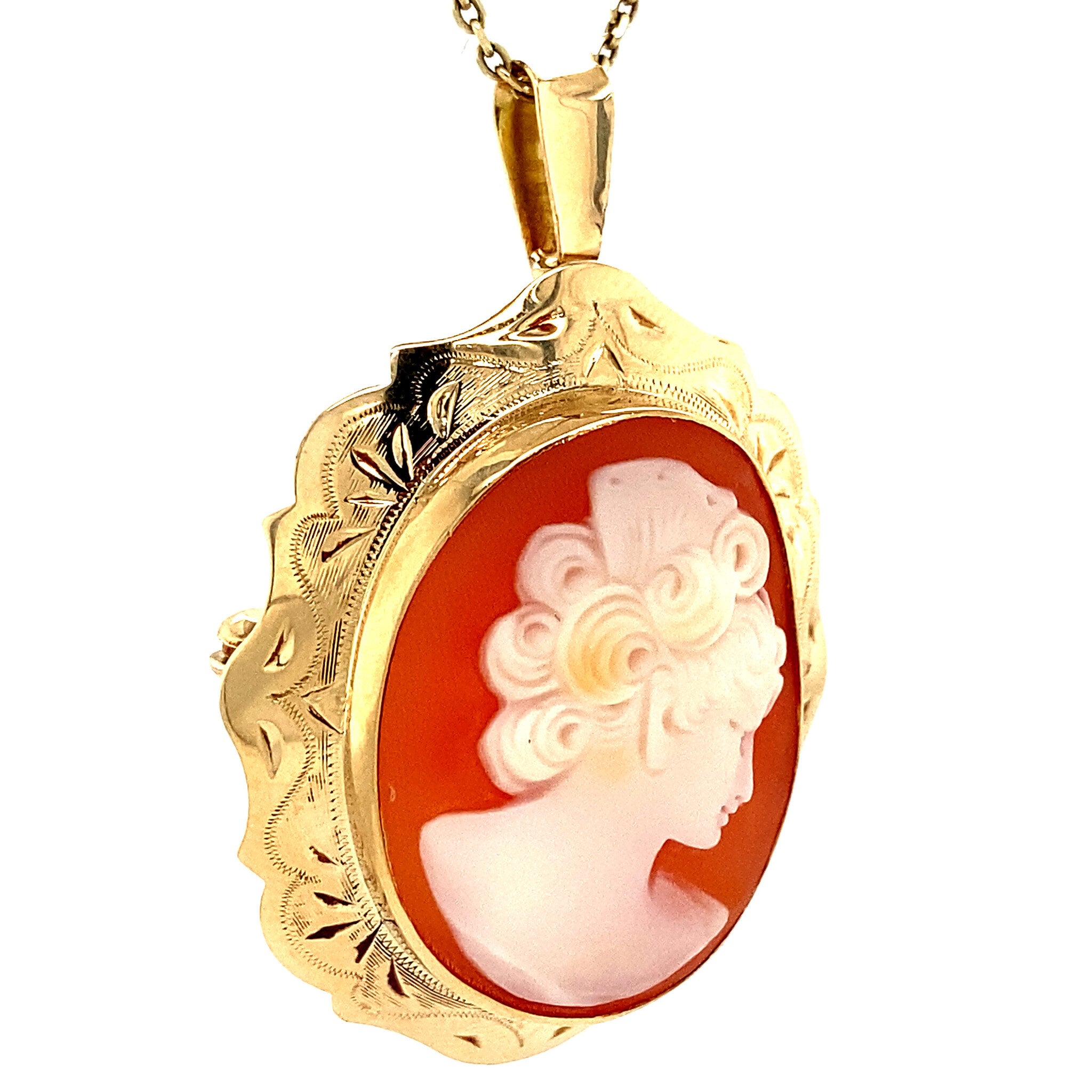 Gouden hanger met camee 14 krt